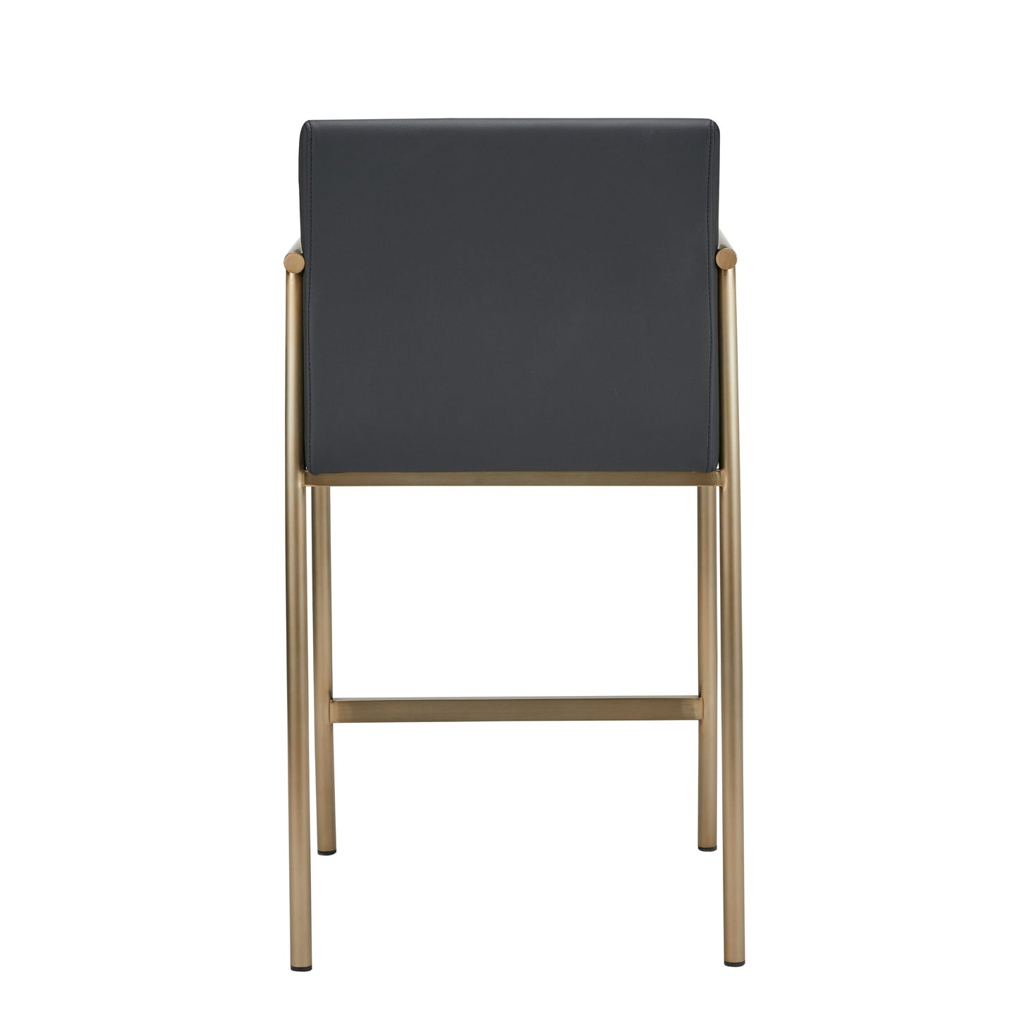 Modrest Custer Modern Black Vegan Leather Brass Counter Chair A Sleek Fusion of Luxurious Comfort and Contemporary Elegance for Sophisticated Dining Spaces