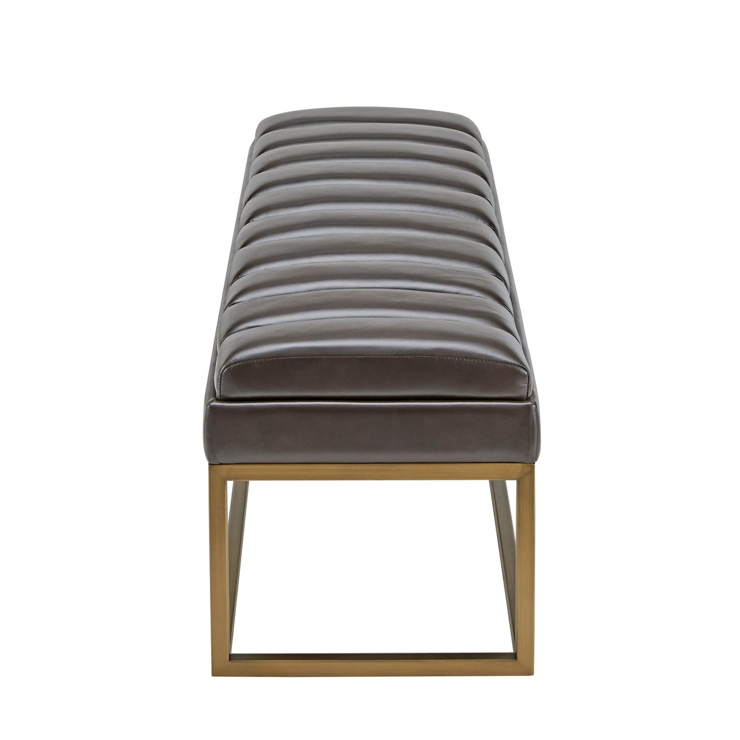 Modrest Bridger Modern Black Vegan Leather Brass Dining Bench A Sleek Fusion of Sustainable Craftsmanship and Contemporary Elegance for Sophisticated Dining Spaces