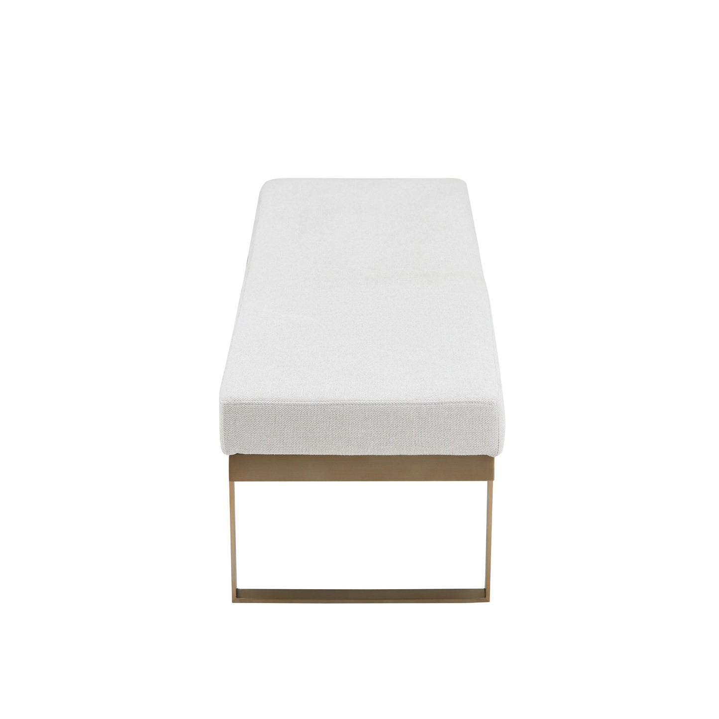 Modrest Tatum Modern Off-White Fabric Brass Dining Bench A Perfect Blend of Understated Elegance and Contemporary Design for Sophisticated Dining Spaces