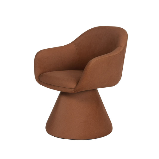 Modrest Risa Dining Chair β Modern Rust Fabric Upholstery with Swivel Base