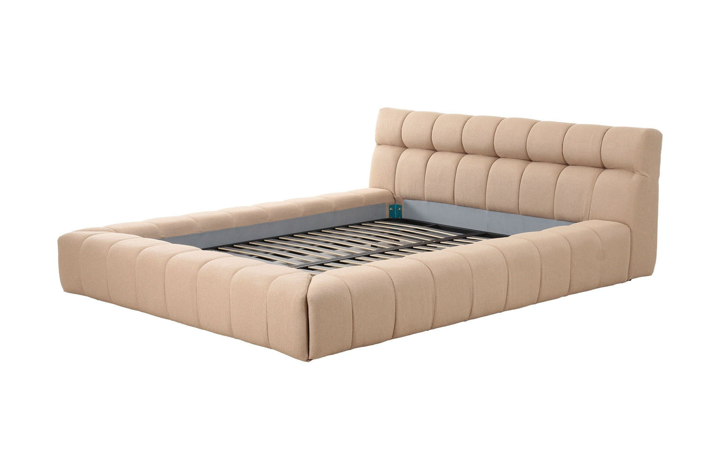 Divani Casa Tyree Modern Tufted Sand Fabric Bed - Elegant and Cozy Statement Piece for Your Bedroom