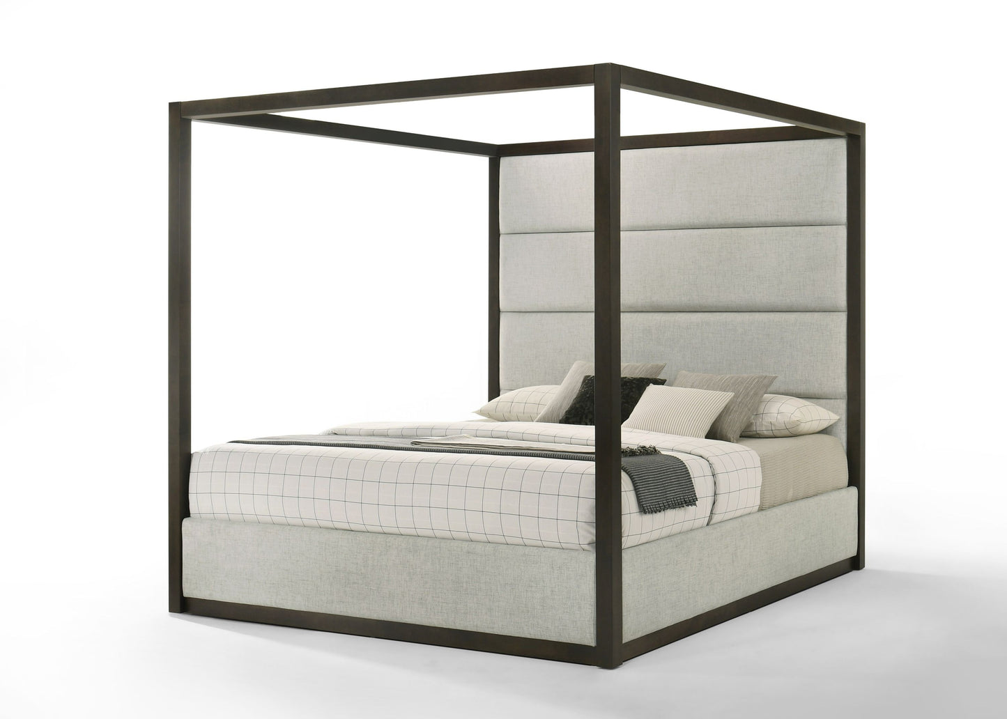 Modrest Manhattan Contemporary Canopy Cherry Bed A Bold Statement of Modern Luxury and Timeless Elegance for Sophisticated Living Spaces