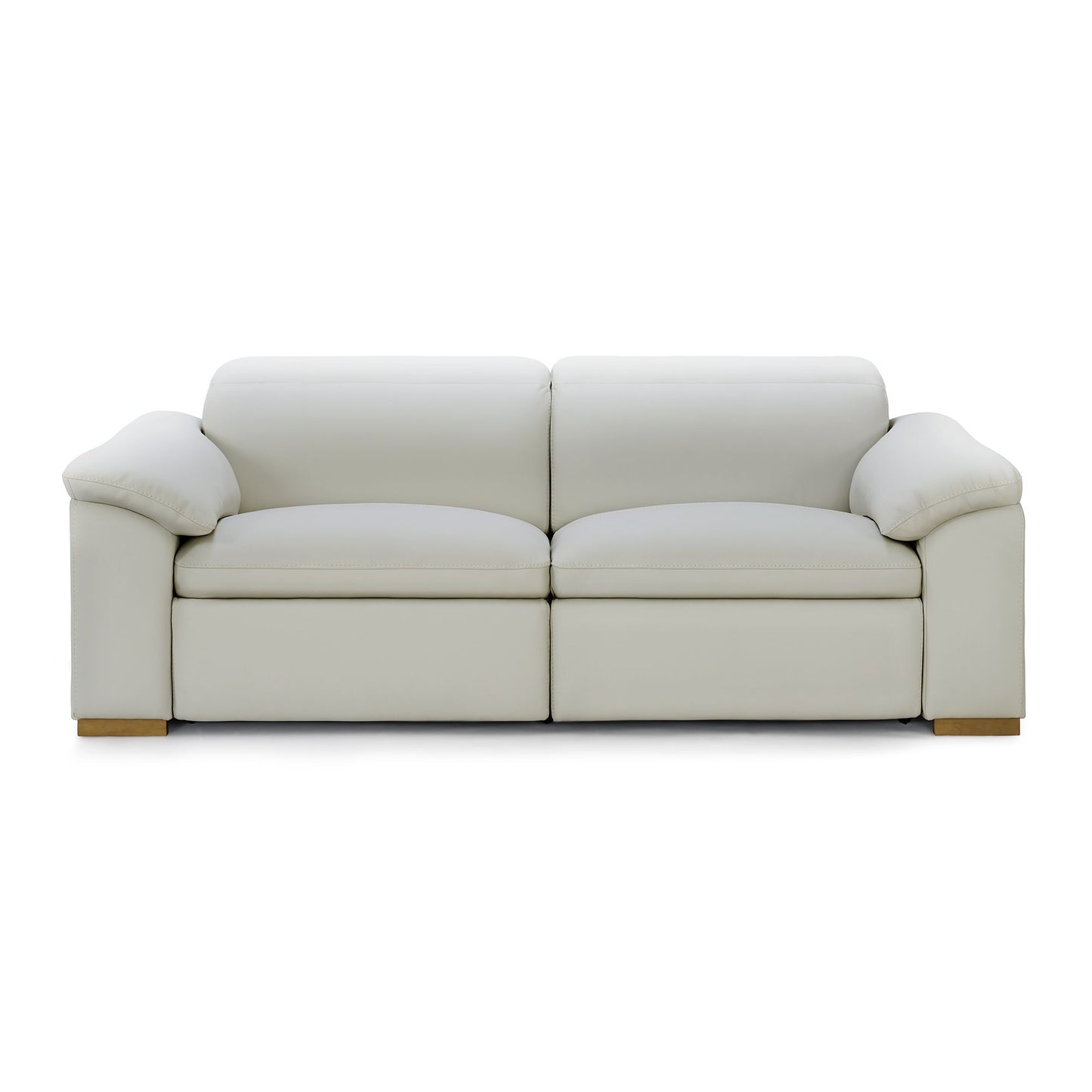 Divani Casa Gregory Modern Off-White Leather Sofa with 2 Recliners - Comfortable and Stylish Seating for Relaxed Living Rooms