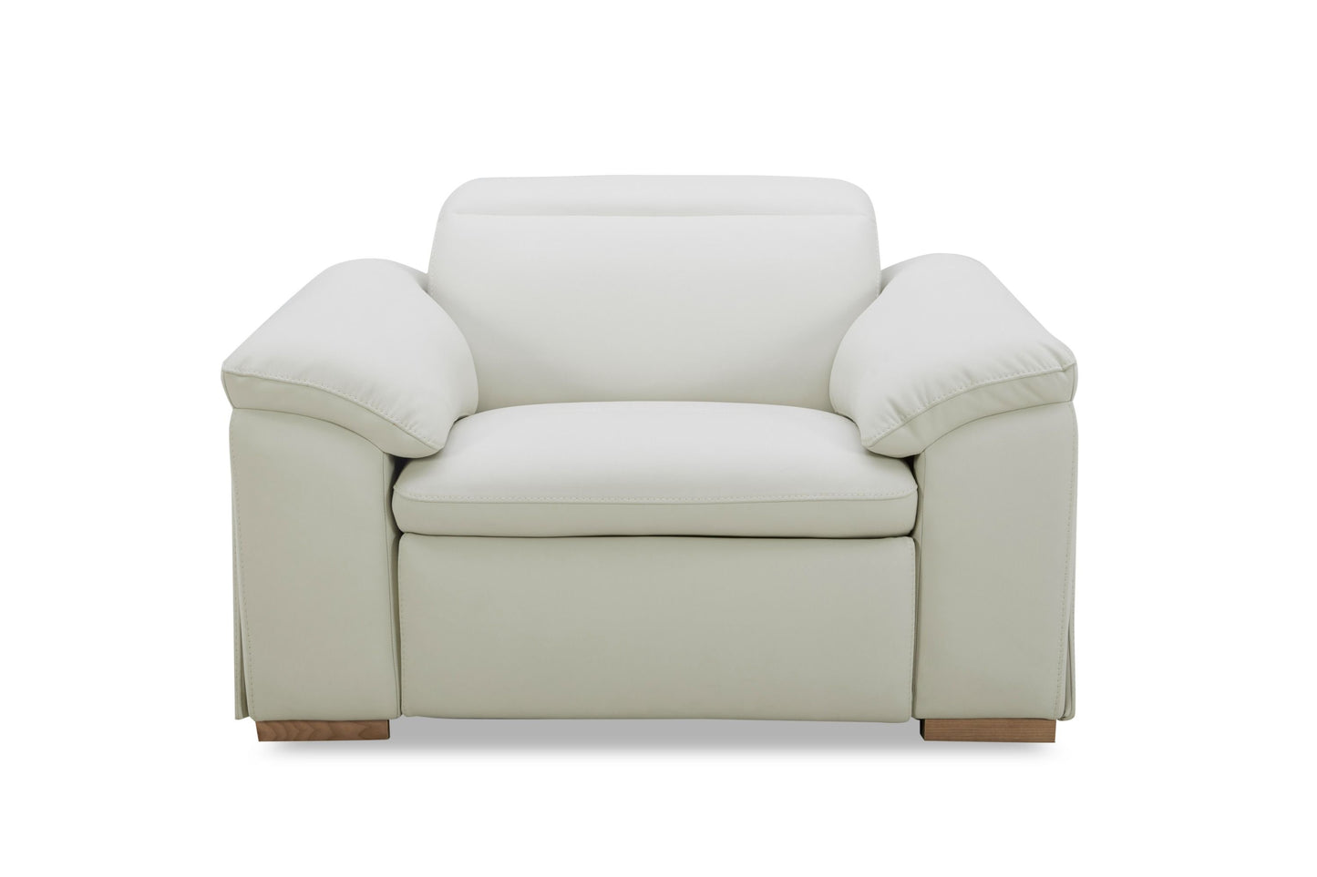 Divani Casa Gregory Modern Off-White Leather Recliner Chair - Comfortable and Stylish Recliner for Contemporary Living Rooms