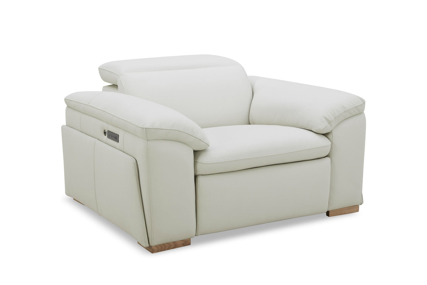 Divani Casa Gregory Modern Off-White Leather Recliner Chair - Comfortable and Stylish Recliner for Contemporary Living Rooms