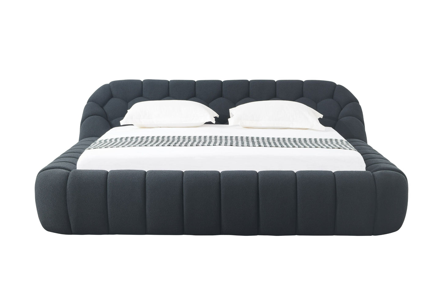 Yolonda Modern Black Fabric Bed Sleek Contemporary Design with Luxurious Comfort for Sophisticated Bedroom Spaces