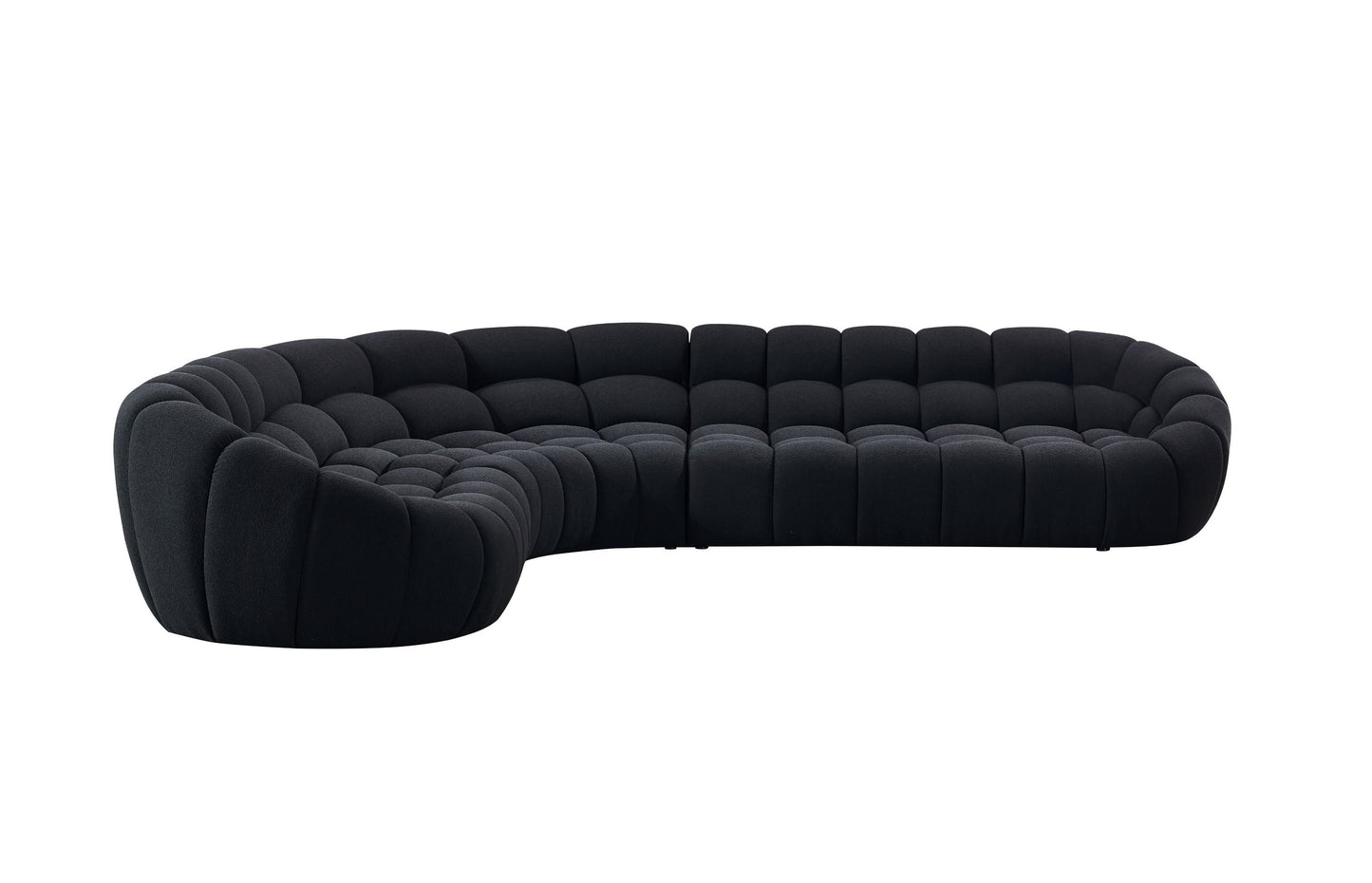 Divani Casa Yolonda Black Fabric Sectional Sofa A Sleek Fusion of Modern Design and Plush Comfort for Sophisticated Living Spaces