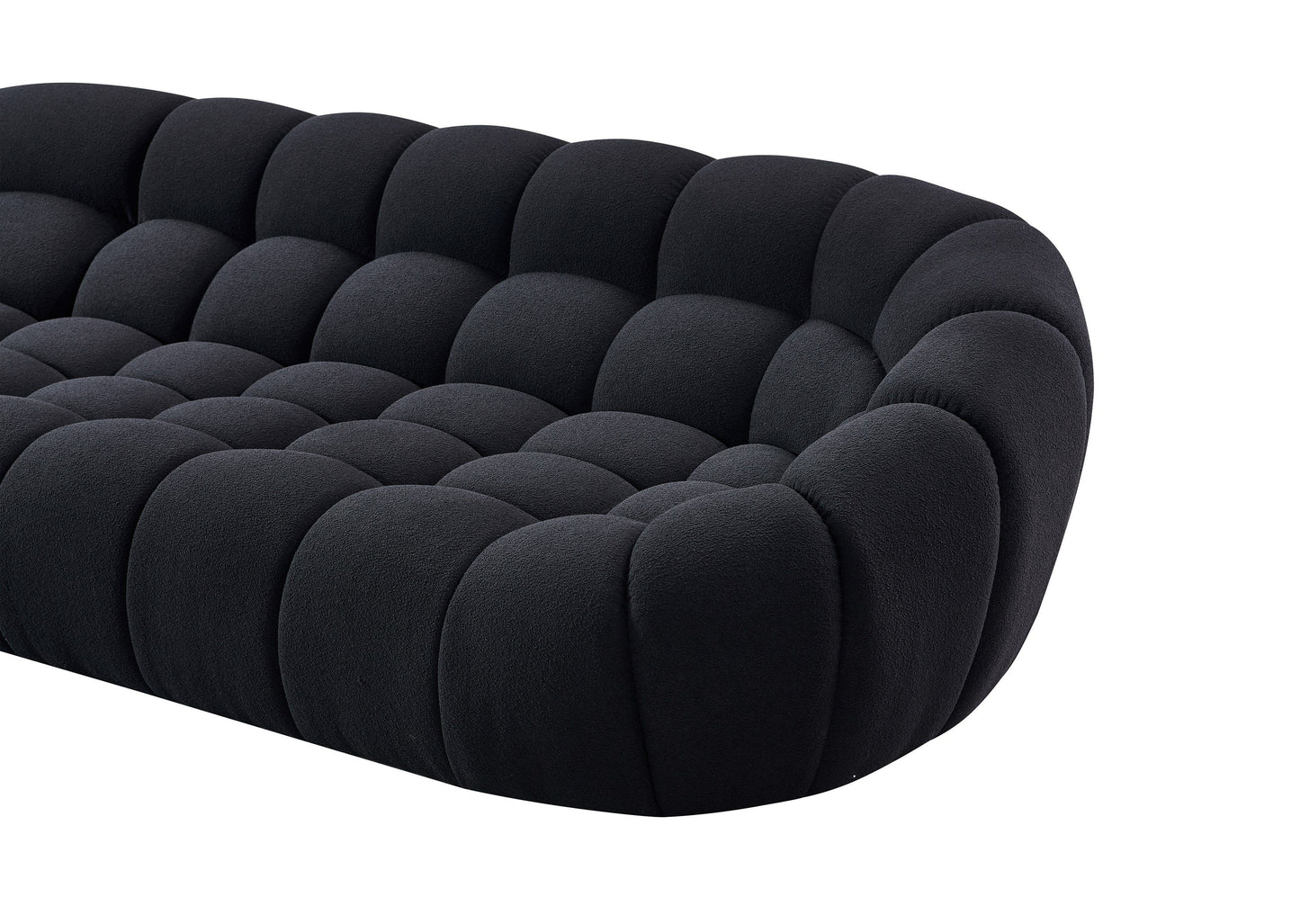 Divani Casa Yolonda Black Fabric Sectional Sofa A Sleek Fusion of Modern Design and Plush Comfort for Sophisticated Living Spaces