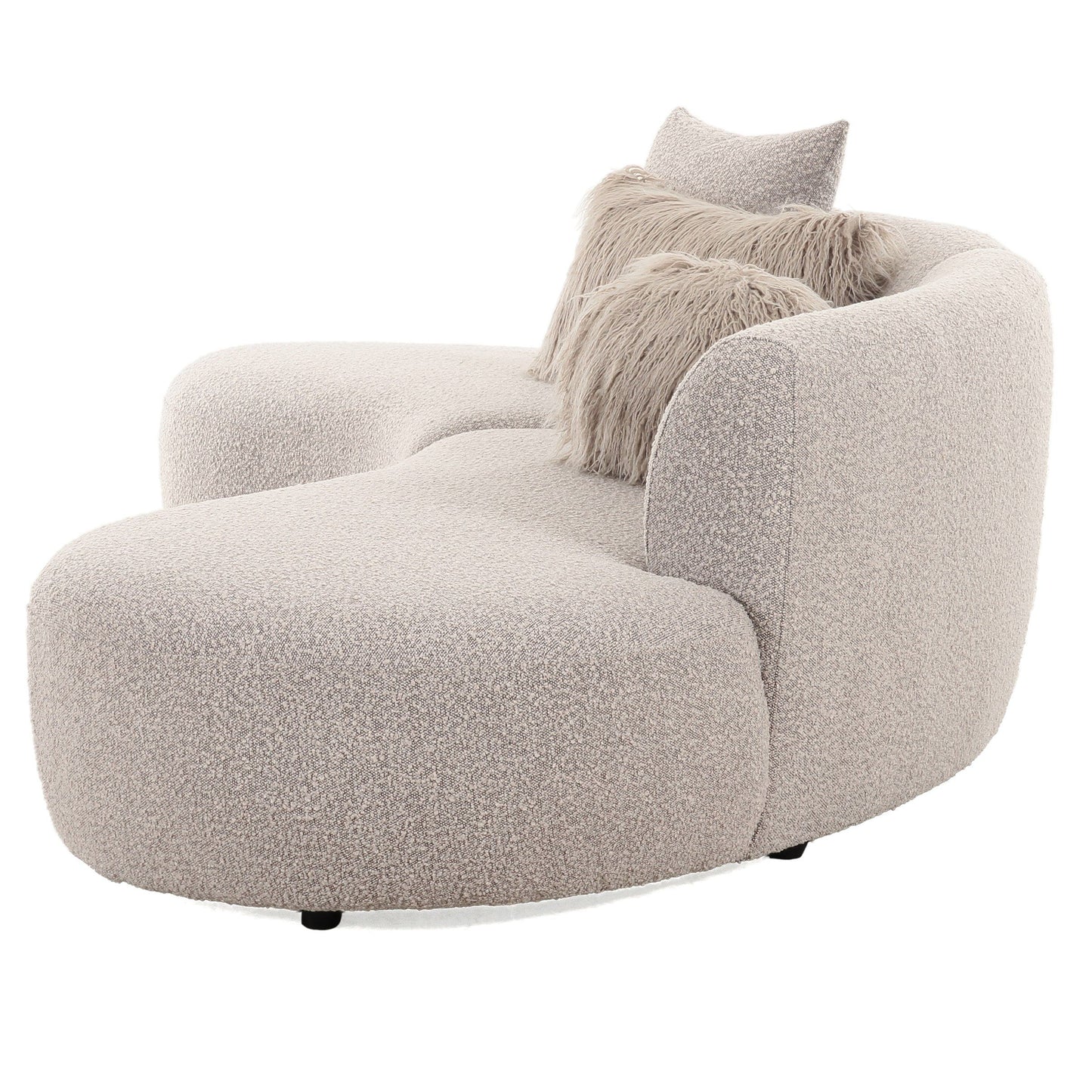 Divani Casa Weldon Modern Grey Fabric Curved Sectional Luxurious Contemporary Design with Sophisticated Comfort for Modern Living Spaces