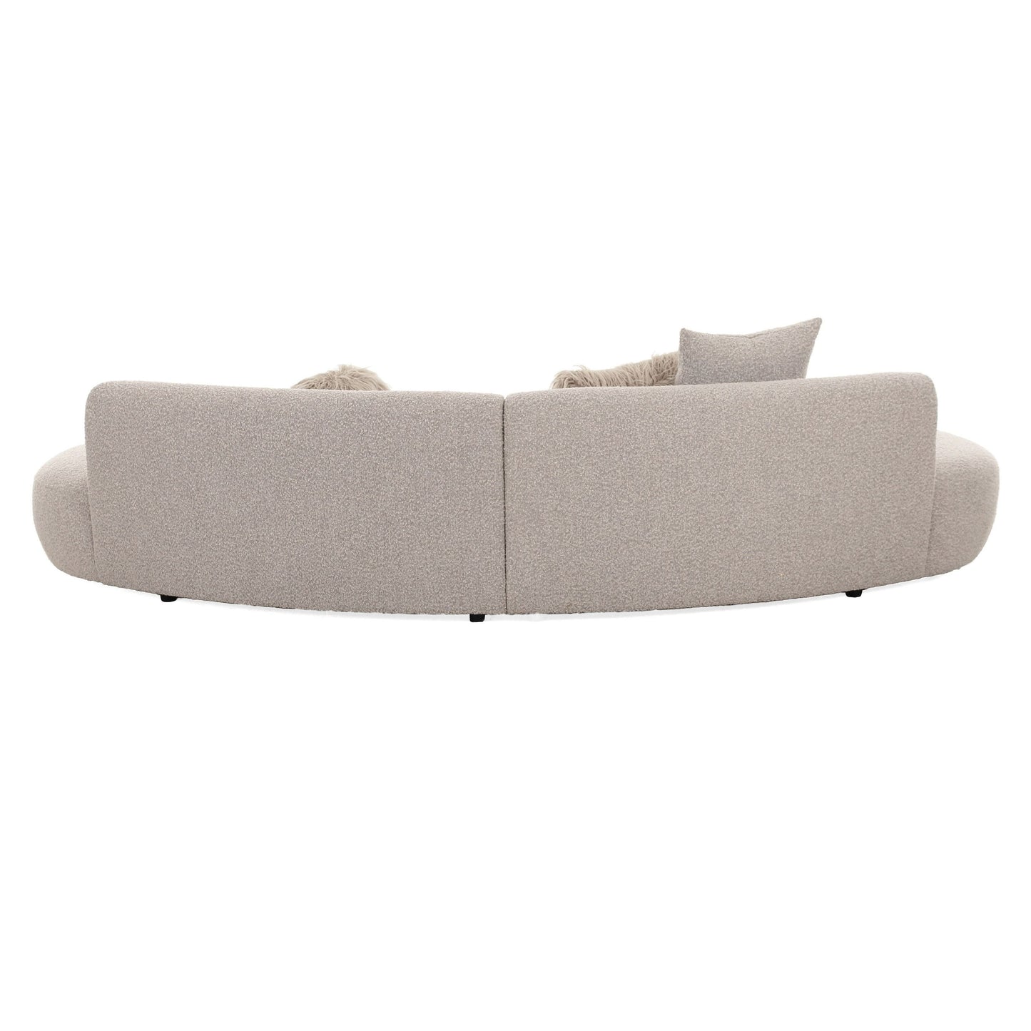 Divani Casa Weldon Modern Grey Fabric Curved Sectional Luxurious Contemporary Design with Sophisticated Comfort for Modern Living Spaces