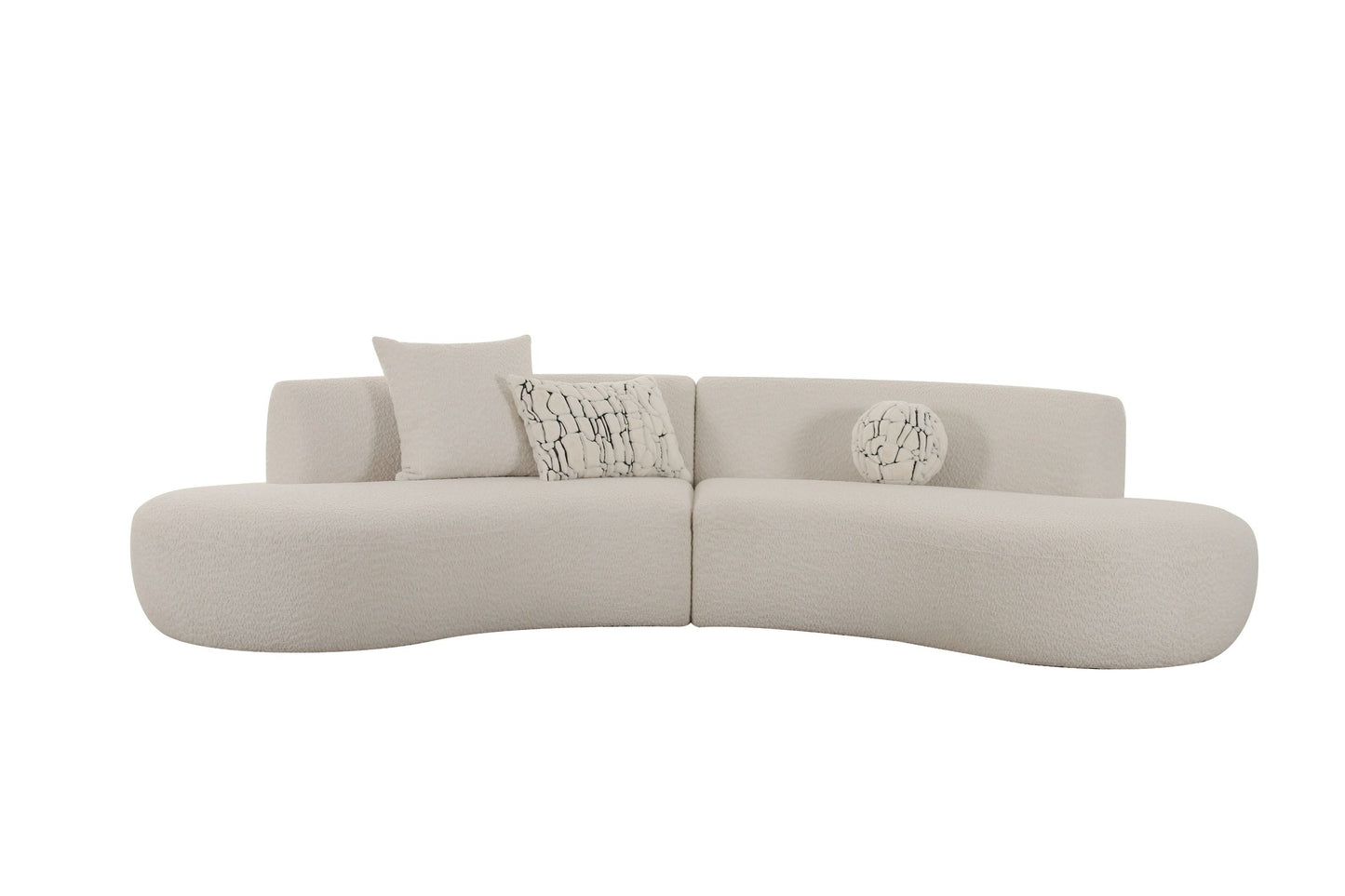 Divani Casa Weldon Modern Off-White Fabric Curved Sectional - Stylish and Comfortable Seating for Contemporary Living Spaces
