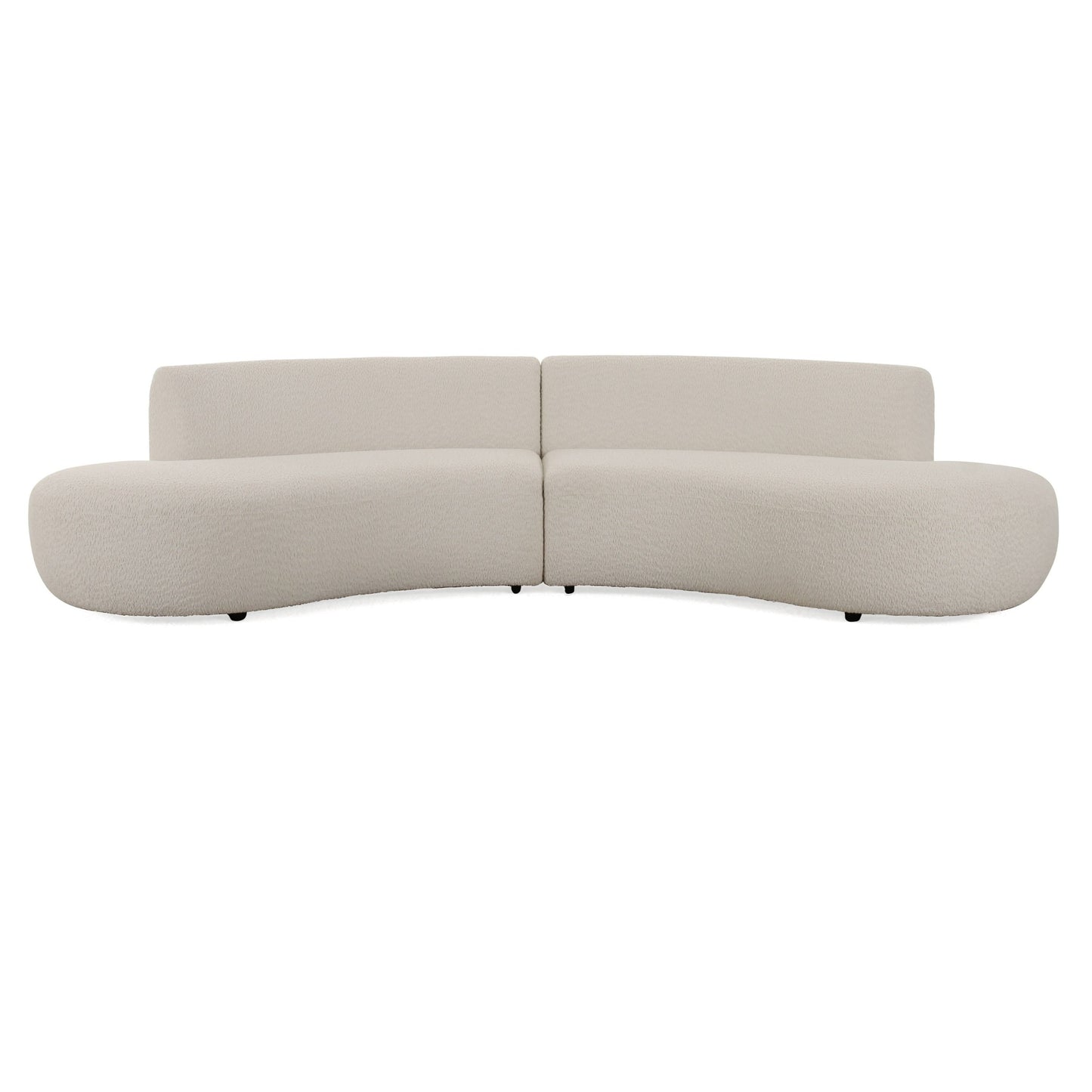 Divani Casa Weldon Modern Off-White Fabric Curved Sectional - Stylish and Comfortable Seating for Contemporary Living Spaces