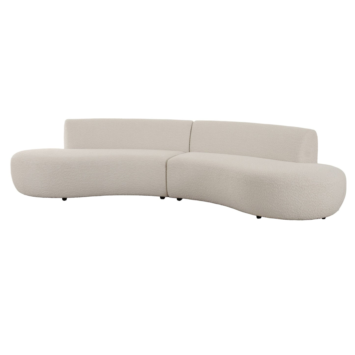 Divani Casa Weldon Modern Off-White Fabric Curved Sectional - Stylish and Comfortable Seating for Contemporary Living Spaces