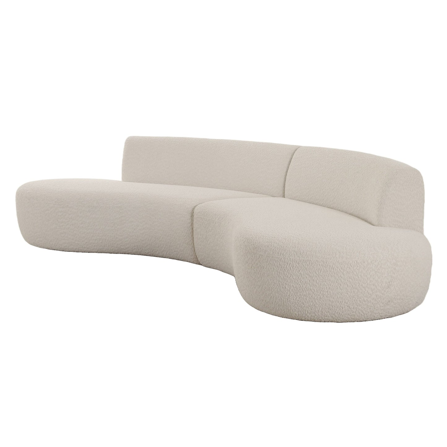 Divani Casa Weldon Modern Off-White Fabric Curved Sectional - Stylish and Comfortable Seating for Contemporary Living Spaces