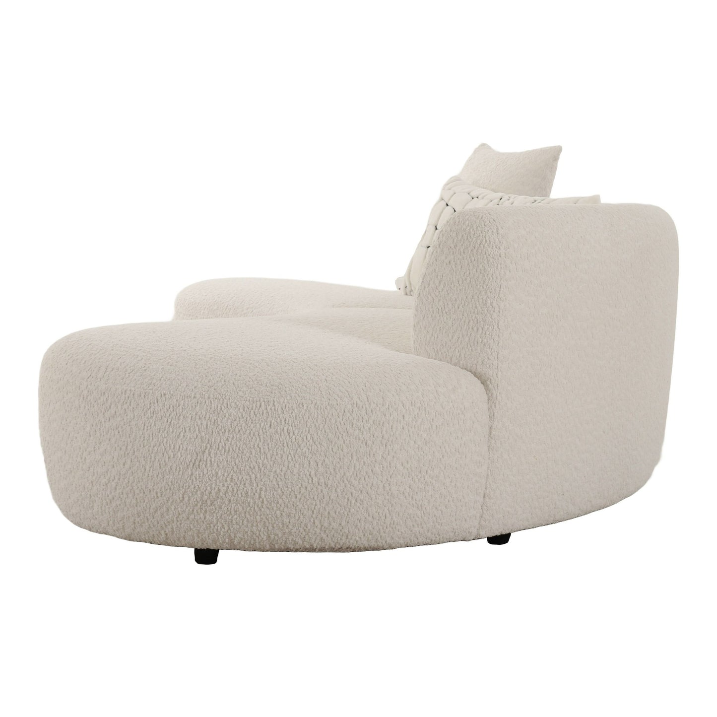 Divani Casa Weldon Modern Off-White Fabric Curved Sectional - Stylish and Comfortable Seating for Contemporary Living Spaces