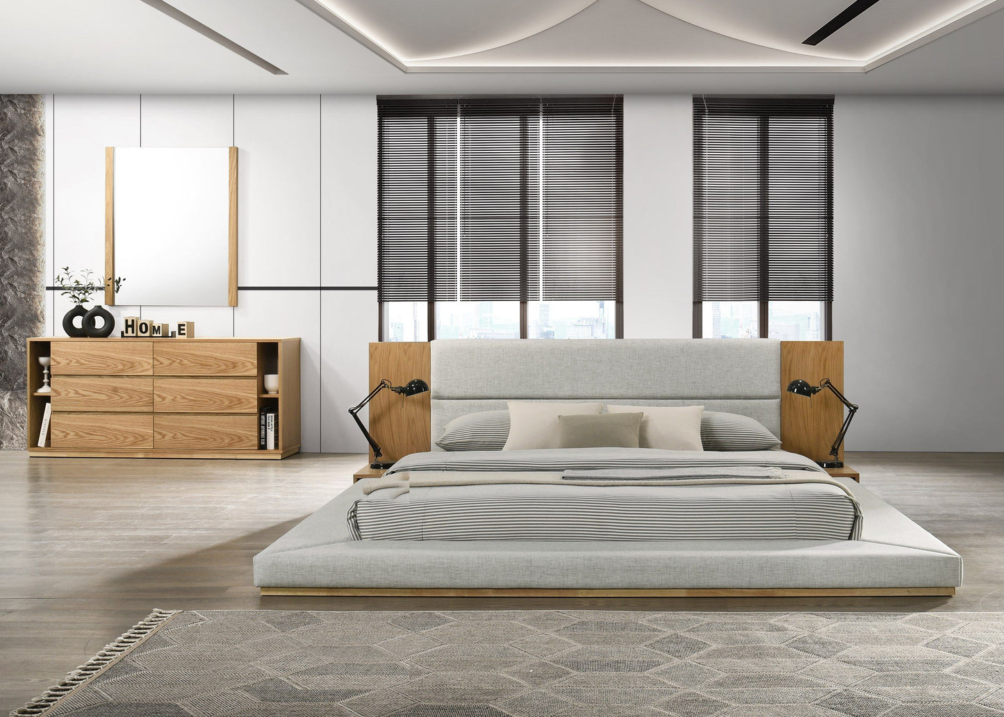 Nova Domus Jagger Modern Natural Oak Bed A Timeless Blend of Sleek Design and Natural Elegance for Sophisticated Bedroom Spaces