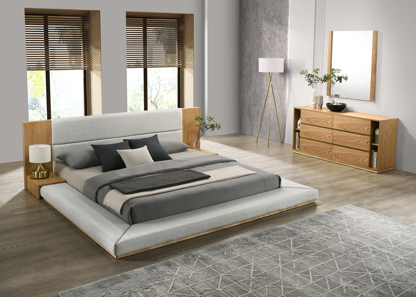 Nova Domus Jagger Modern Natural Oak Bed A Timeless Blend of Sleek Design and Natural Elegance for Sophisticated Bedroom Spaces