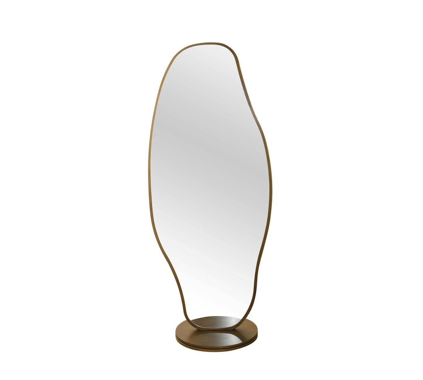 Modrest Esteem Modern Antique Brass Freestanding Mirror - Elegant and Stylish Statement Piece for Contemporary Interiors