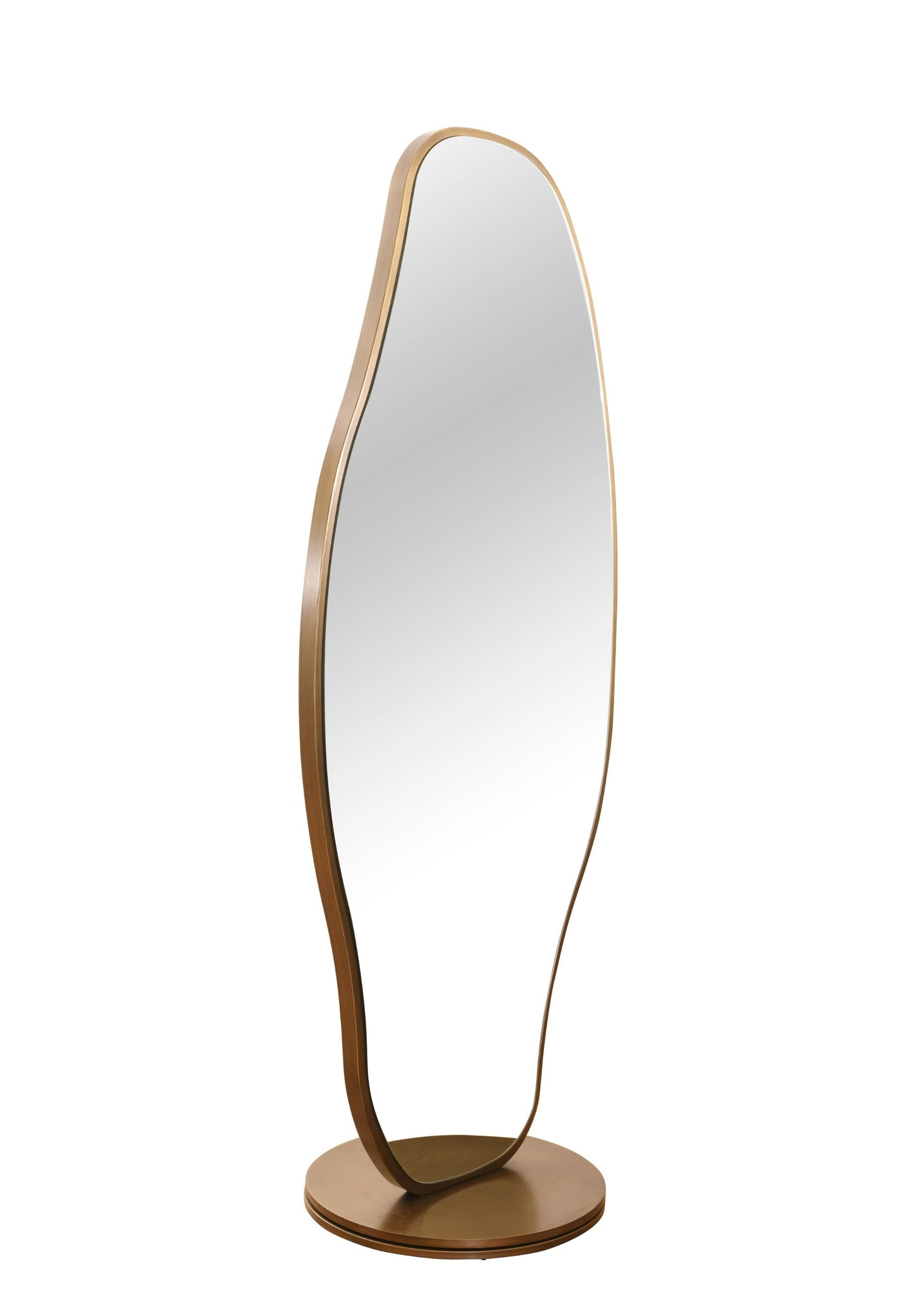 Modrest Esteem Modern Antique Brass Freestanding Mirror - Elegant and Stylish Statement Piece for Contemporary Interiors
