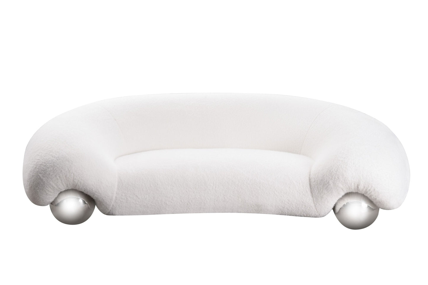 Divani Casa Fortune Contemporary White Fabric Sofa A Sleek Blend of Modern Elegance and Plush Comfort for Sophisticated Living Spaces