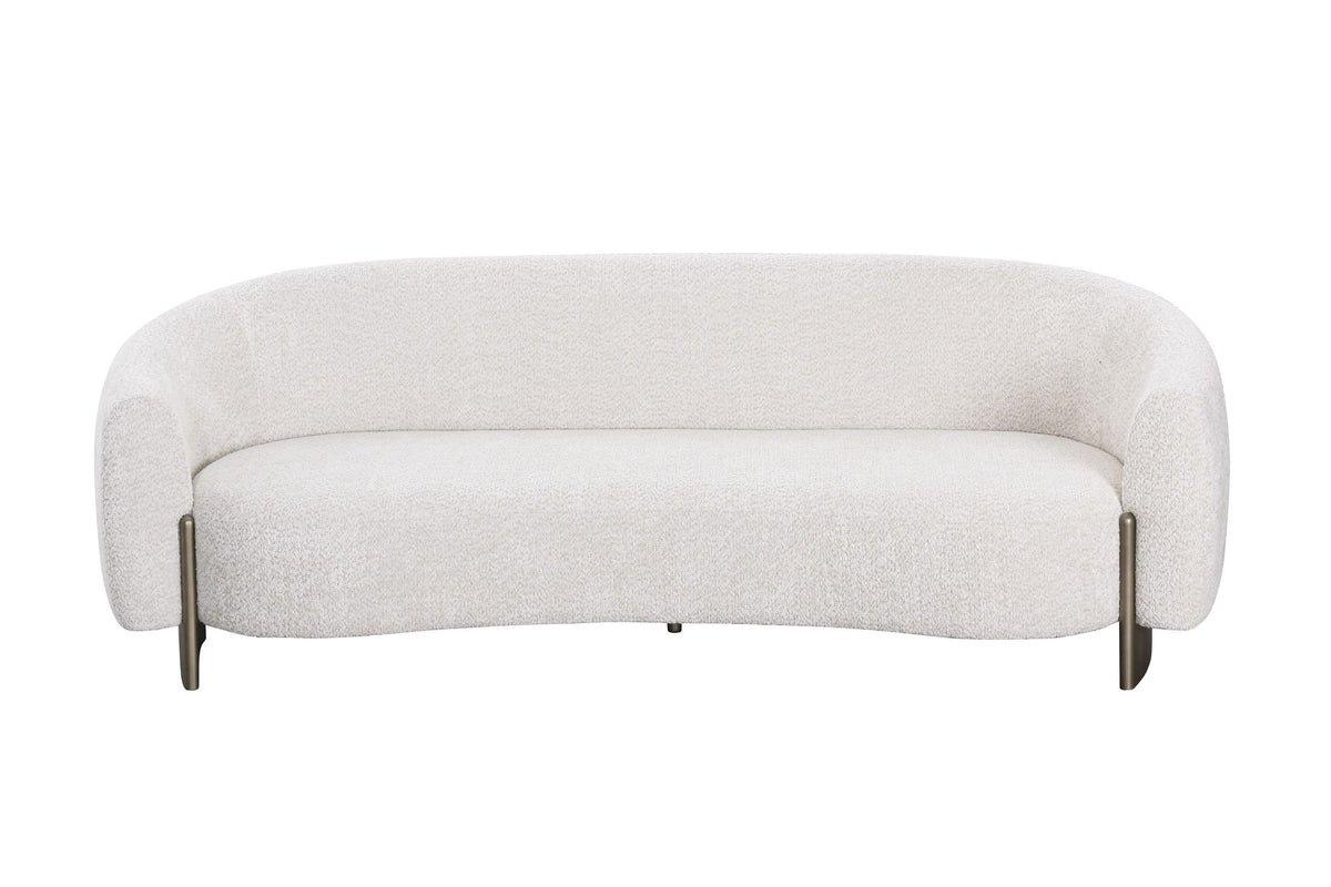 Thrive Beige Fabric Antique Brass Sofa