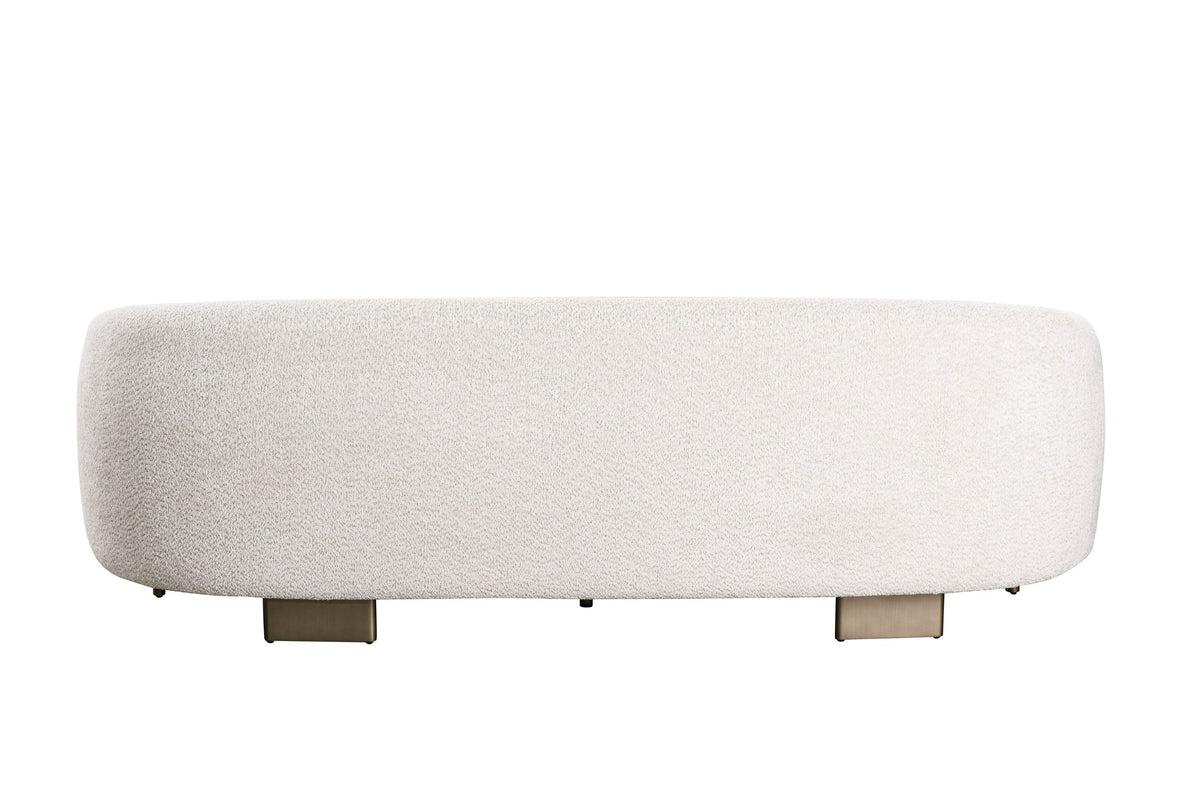 Thrive Beige Fabric Antique Brass Sofa