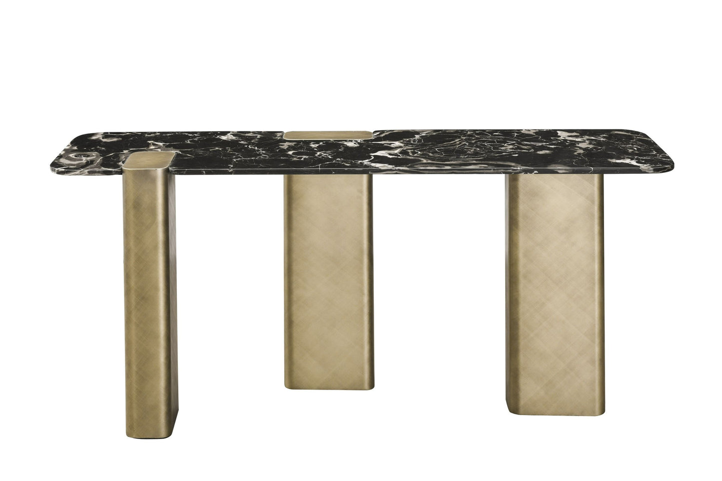 Modrest Quest Modern Black Rose Marble Antique Brass Console Table A Striking Blend of Luxurious Materials and Contemporary Design for Elegant Living Spaces