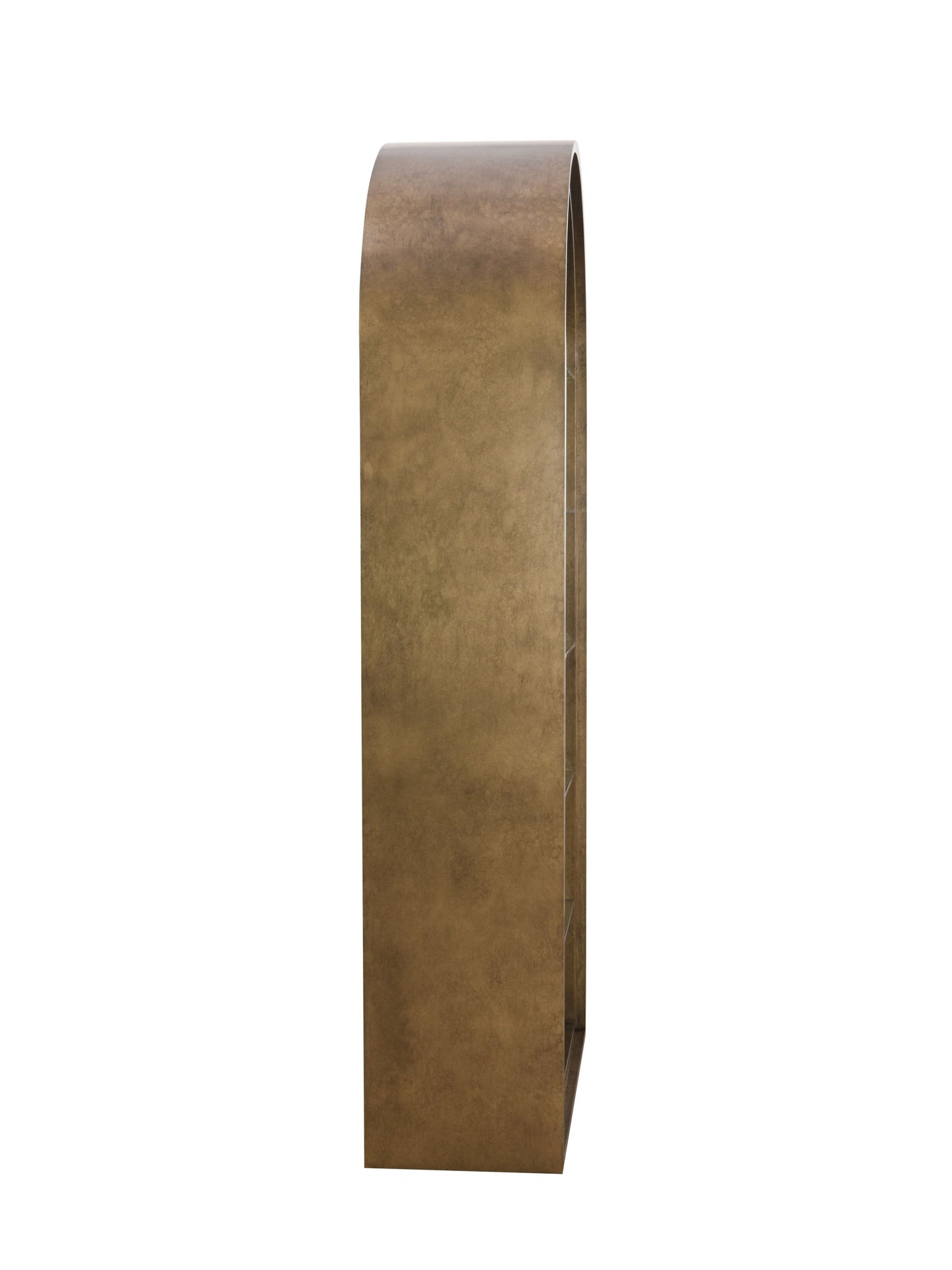 Modrest Poise Modern Antique Brass Mirror Bookcase Sophisticated Contemporary Design with Antique Brass Frame and Mirror Shelves for Elegant Living Spaces