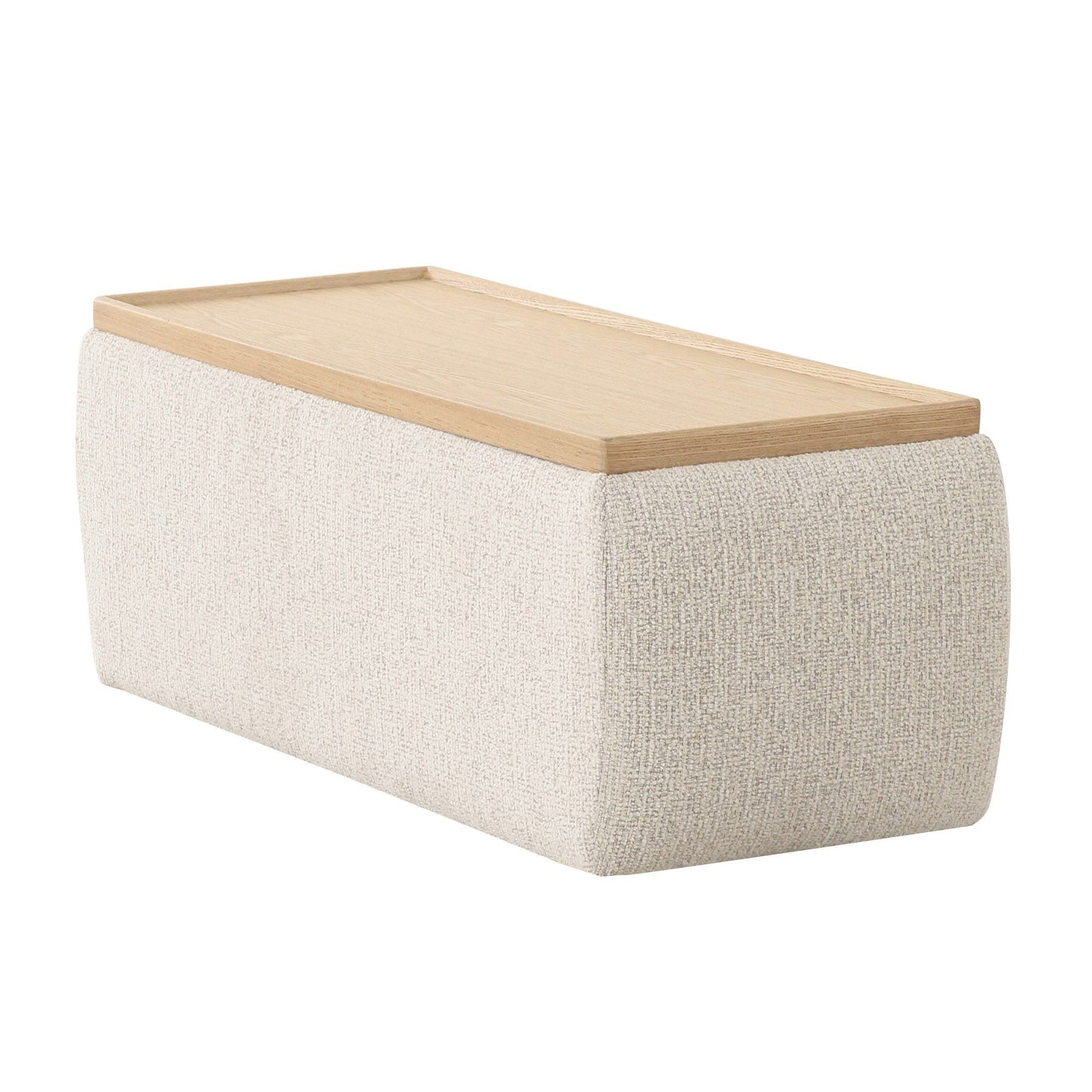 Divani Casa Freya Modern Beige Fabric Sectional with Console - Stylish and Functional Seating for Contemporary Living Rooms
