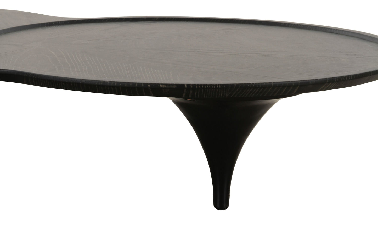 Modrest Beulah Modern Free Form Black Ash Coffee Table - Bold and Stylish Coffee Table for Contemporary Living Rooms