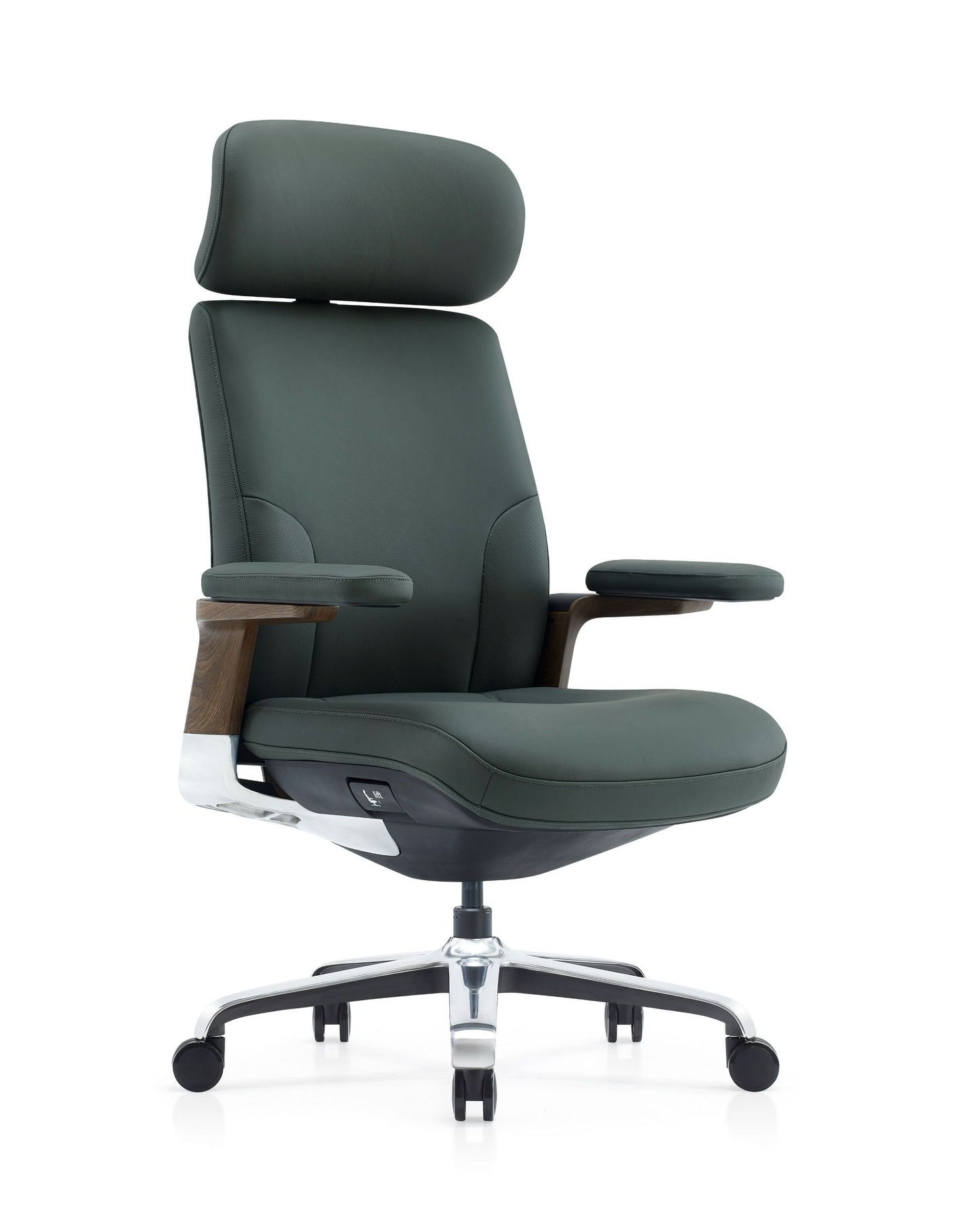 Modrest Johnson Modern Green Leather Executive Office Chair A Bold Fusion of Vibrant Elegance and Ergonomic Design for Sophisticated Workspaces