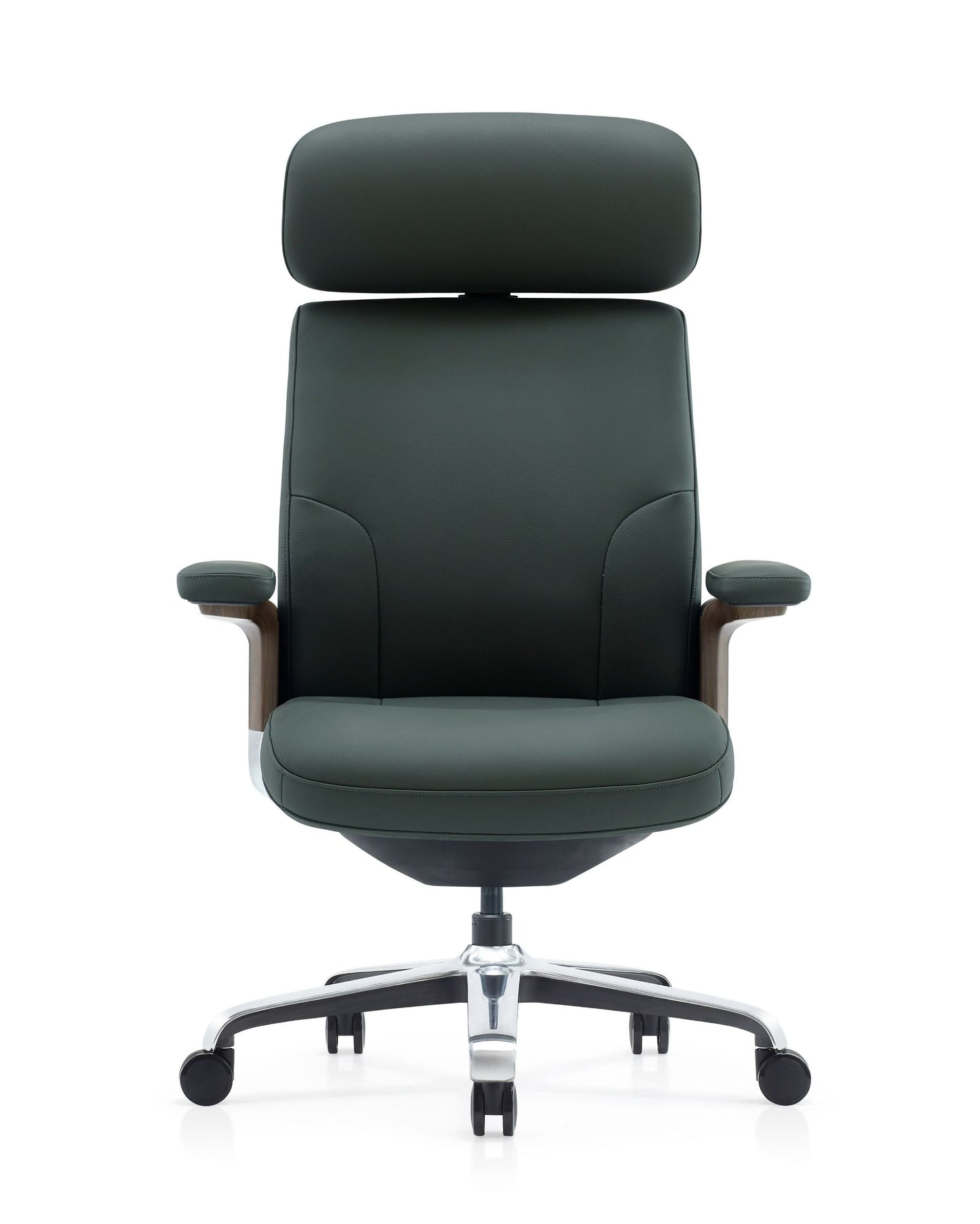 Modrest Johnson Modern Green Leather Executive Office Chair A Bold Fusion of Vibrant Elegance and Ergonomic Design for Sophisticated Workspaces