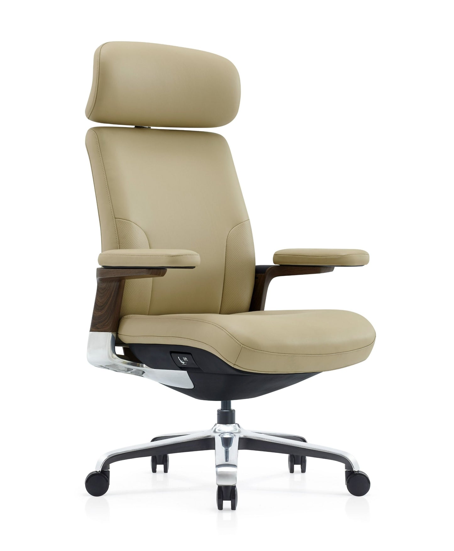 Modrest Johnson Modern Beige Leather Executive Office Chair A Luxurious Blend of Comfort, Style, and Functionality for Sophisticated Workspaces