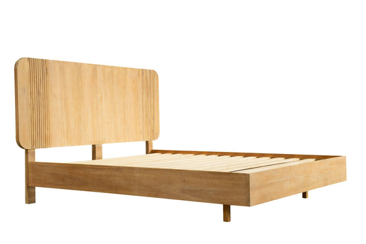 Modrest Jacobson Modern Bed β Natural Acacia Wood Frame