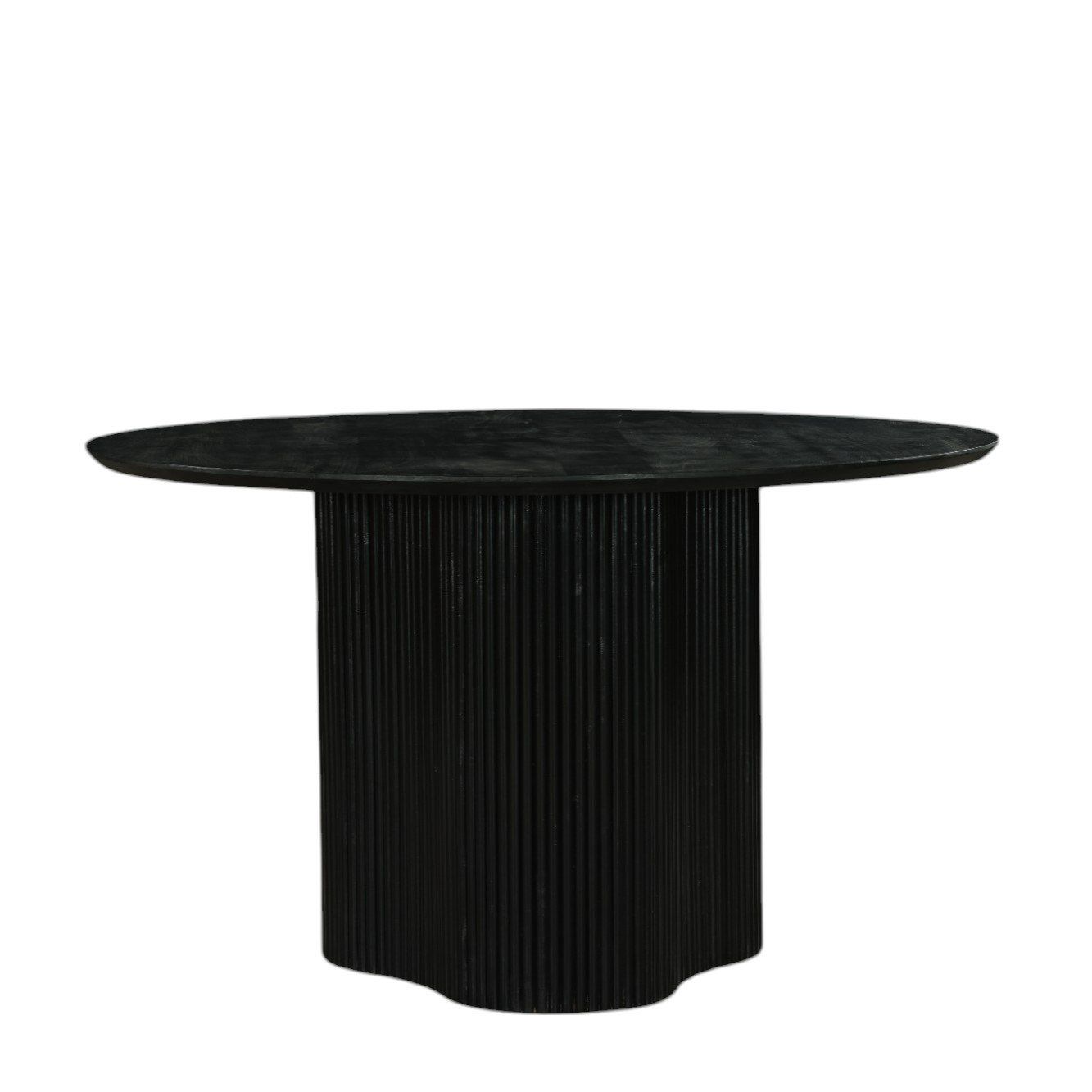 Modrest Myra - Modern Black Wood Round Dining Table – Sleek and Stylish Addition to Contemporary Dining Spaces