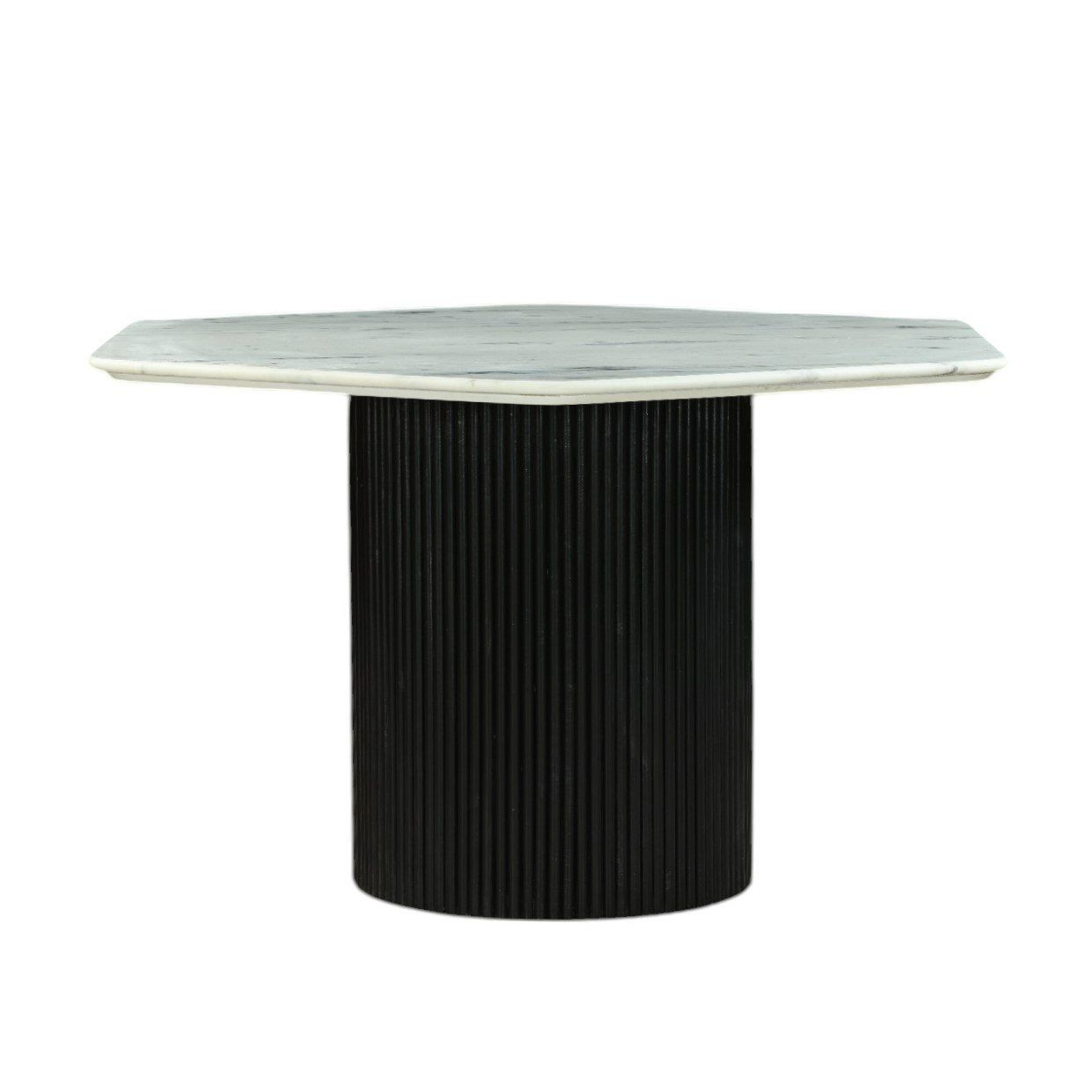 Modrest Rivas - Modern White Marble + Black Hex Dining Table – Elegant and Stylish Dining Table for a Contemporary Look
