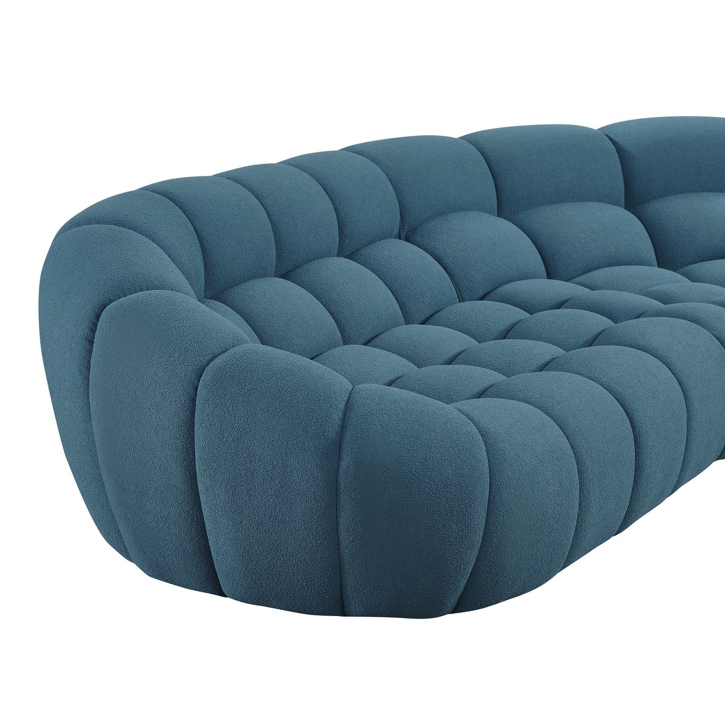 Divani Casa Yolonda Dark Teal Fabric Sectional Sofa - Stylish and Comfortable Seating for Contemporary Living Rooms
