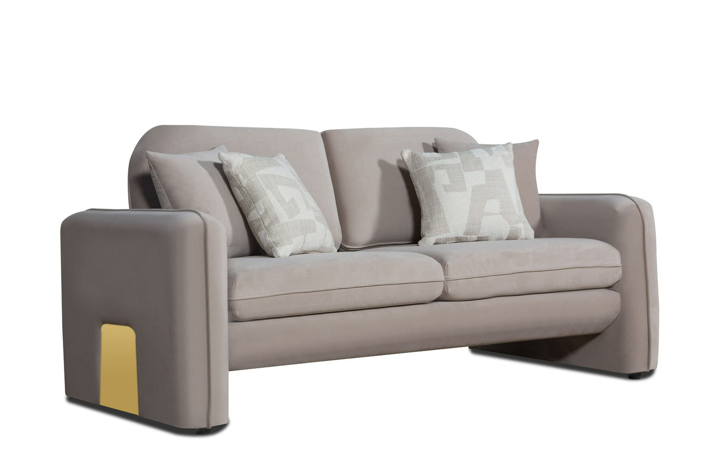Divani Casa Gaston Modern Taupe Velvet Sofa Set - Luxurious and Stylish Living Room Furniture