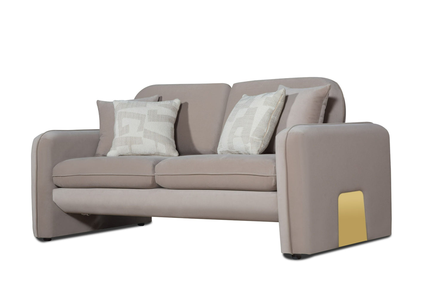 Divani Casa Gaston Modern Taupe Velvet Sofa Set - Luxurious and Stylish Living Room Furniture