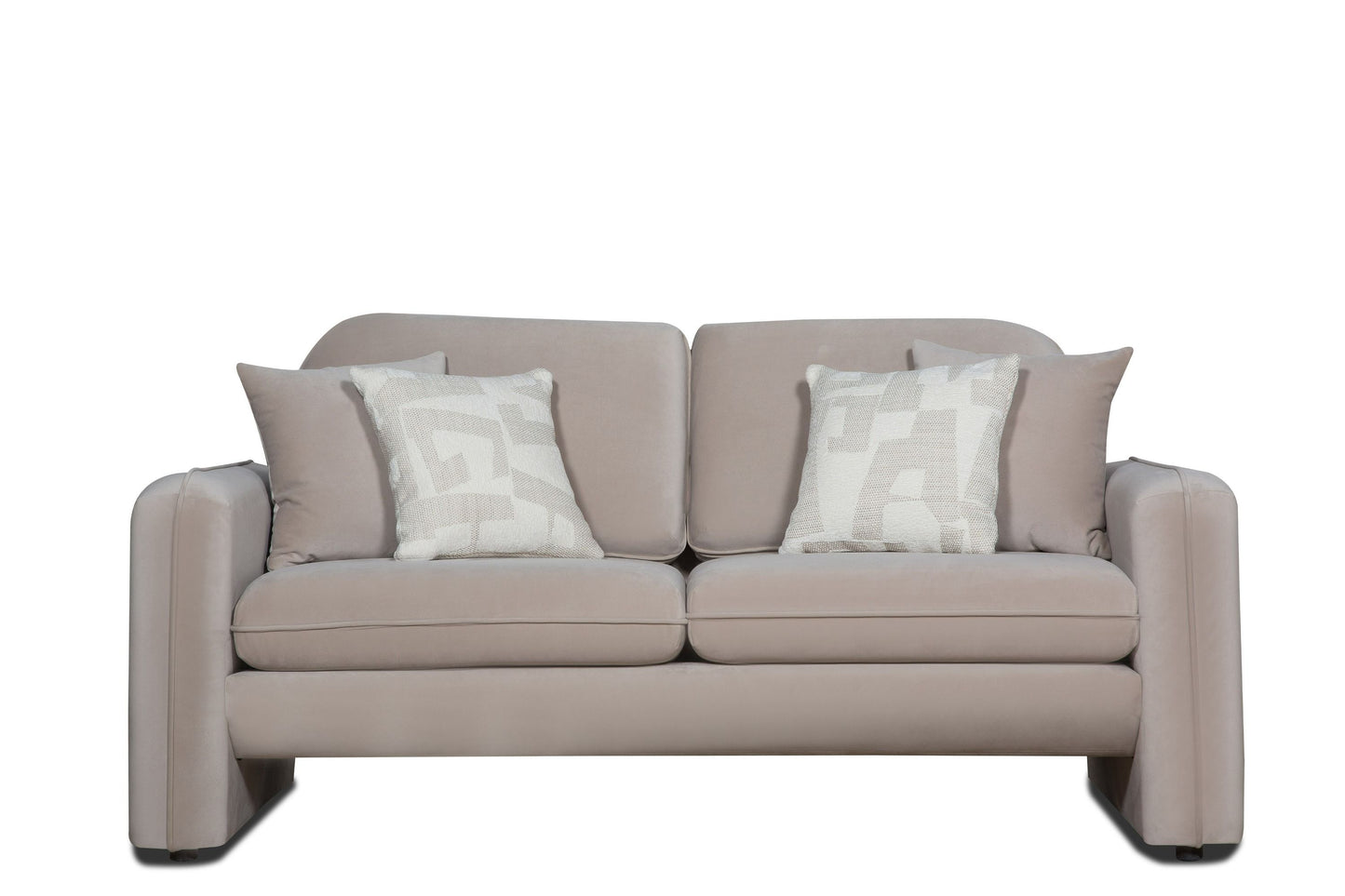 Divani Casa Gaston Modern Taupe Velvet Sofa Set - Luxurious and Stylish Living Room Furniture
