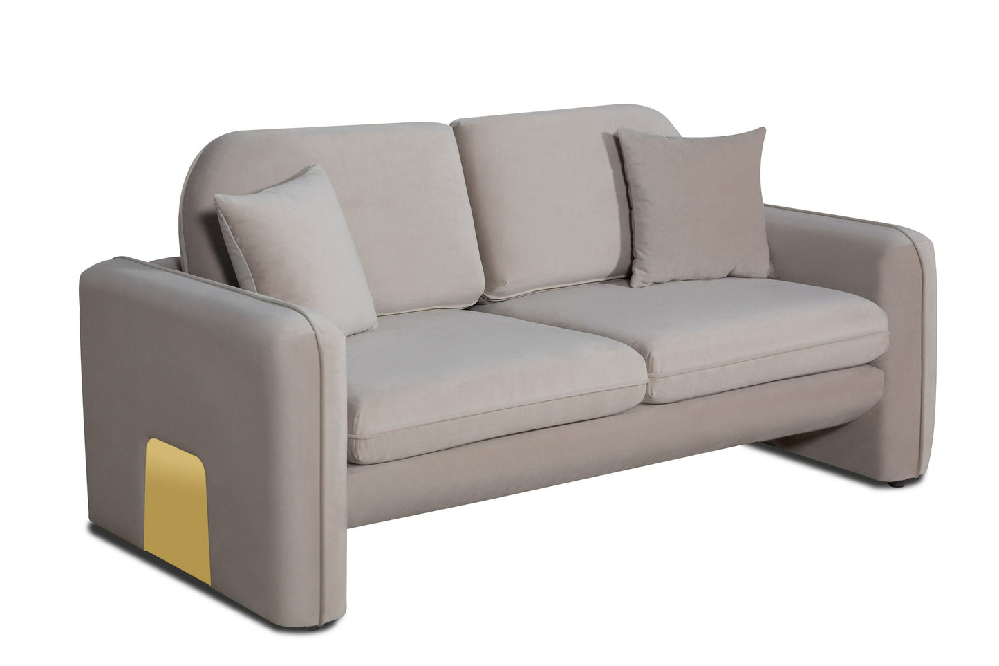 Divani Casa Gaston Modern Taupe Velvet Sofa Set - Luxurious and Stylish Living Room Furniture
