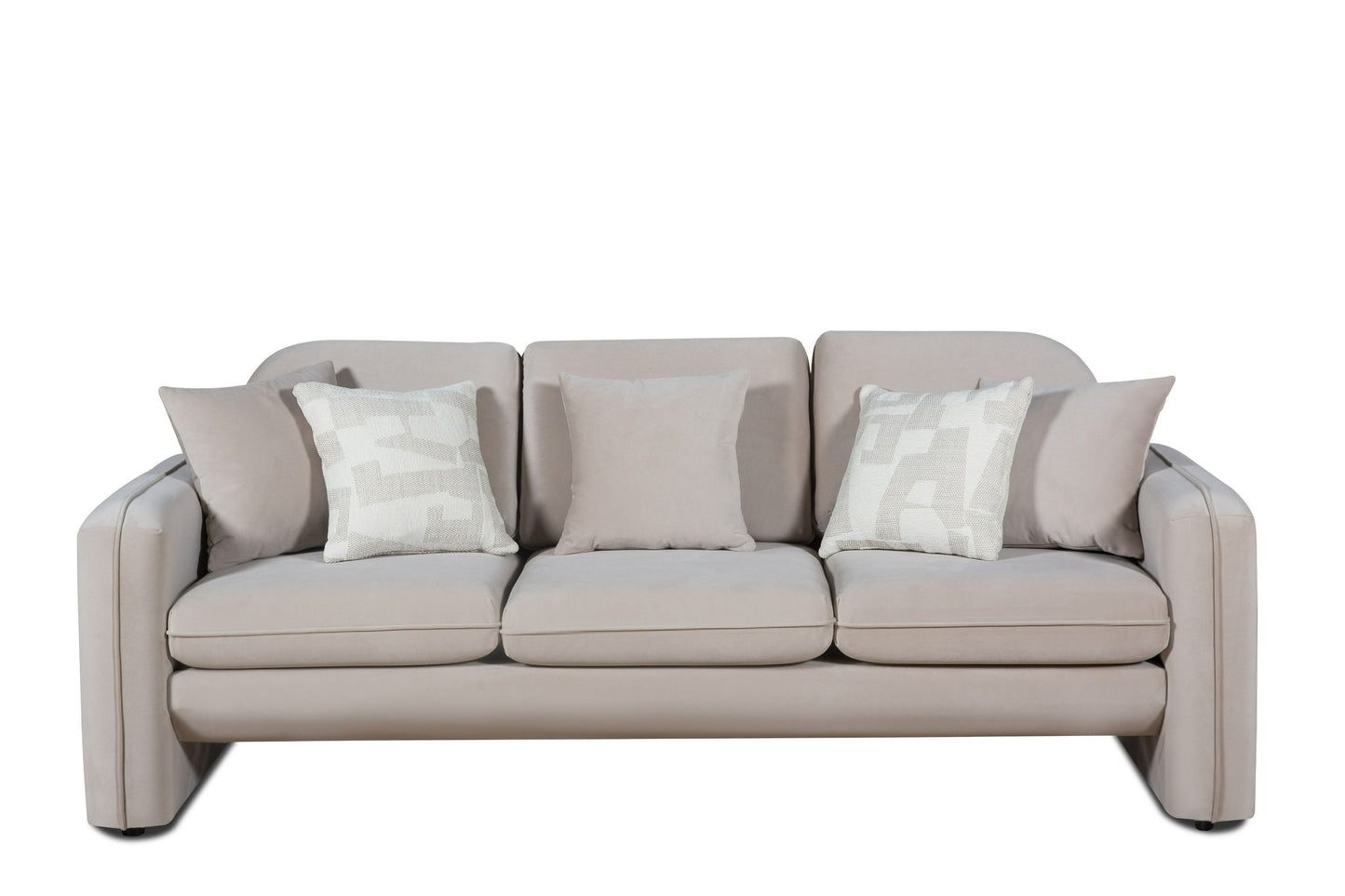 Divani Casa Gaston Modern Taupe Velvet Sofa Set - Luxurious and Stylish Living Room Furniture