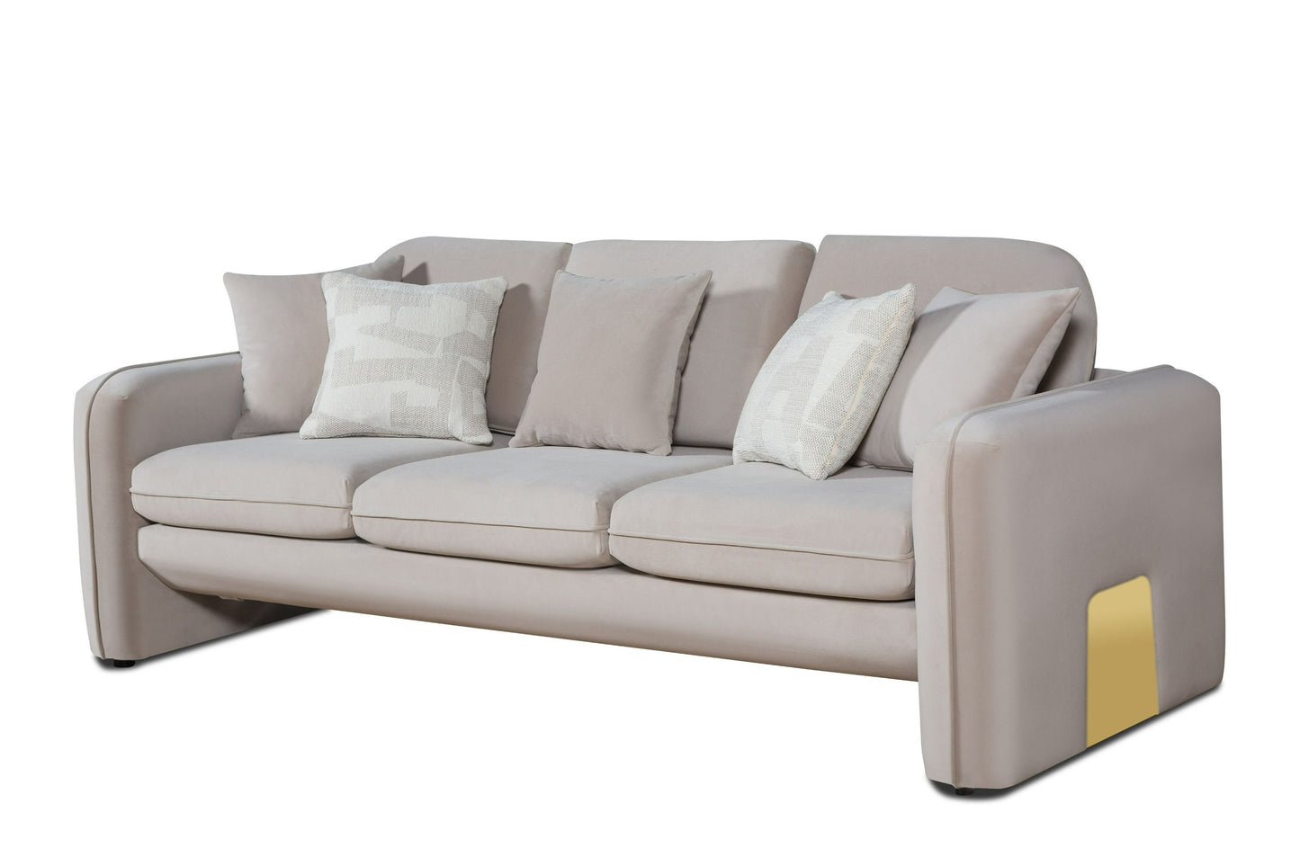 Divani Casa Gaston Modern Taupe Velvet Sofa Set - Luxurious and Stylish Living Room Furniture