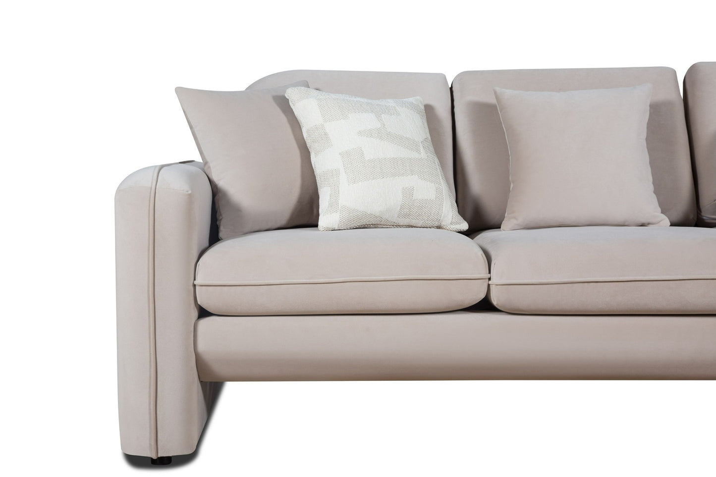 Divani Casa Gaston Modern Taupe Velvet Sofa Set - Luxurious and Stylish Living Room Furniture