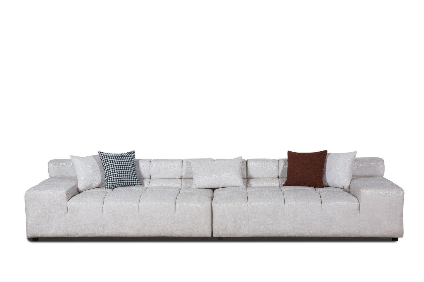 Divani Casa Rhonda - Modern Beige Fabric Modular Sectional Sofa - Stylish and Comfortable Seating for Contemporary Living Rooms