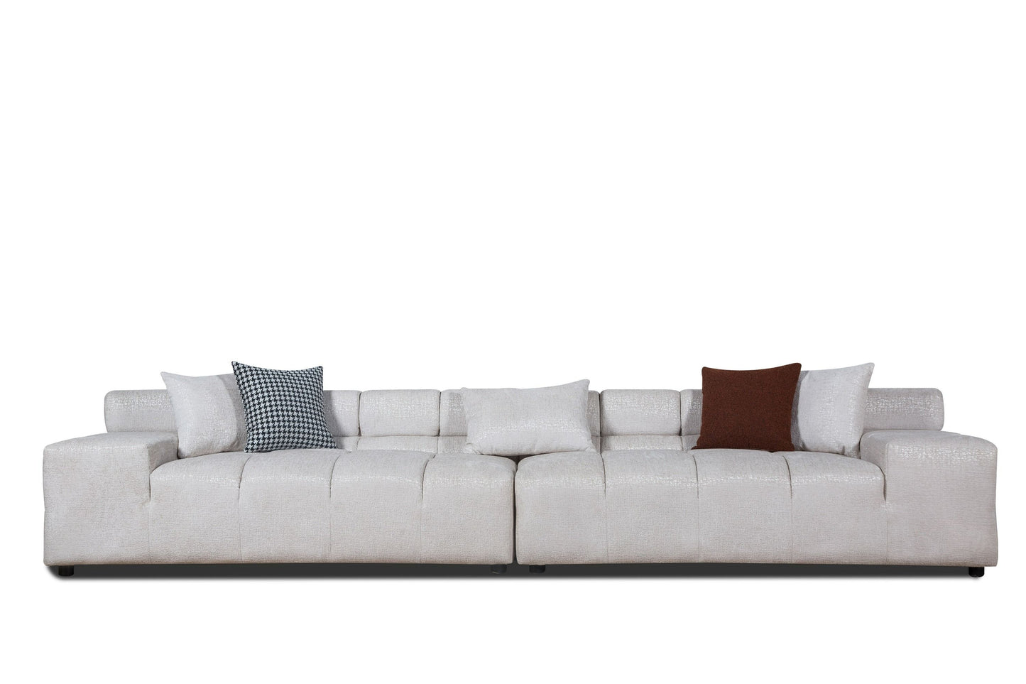 Divani Casa Rhonda - Modern Beige Fabric Modular Sectional Sofa - Stylish and Comfortable Seating for Contemporary Living Rooms