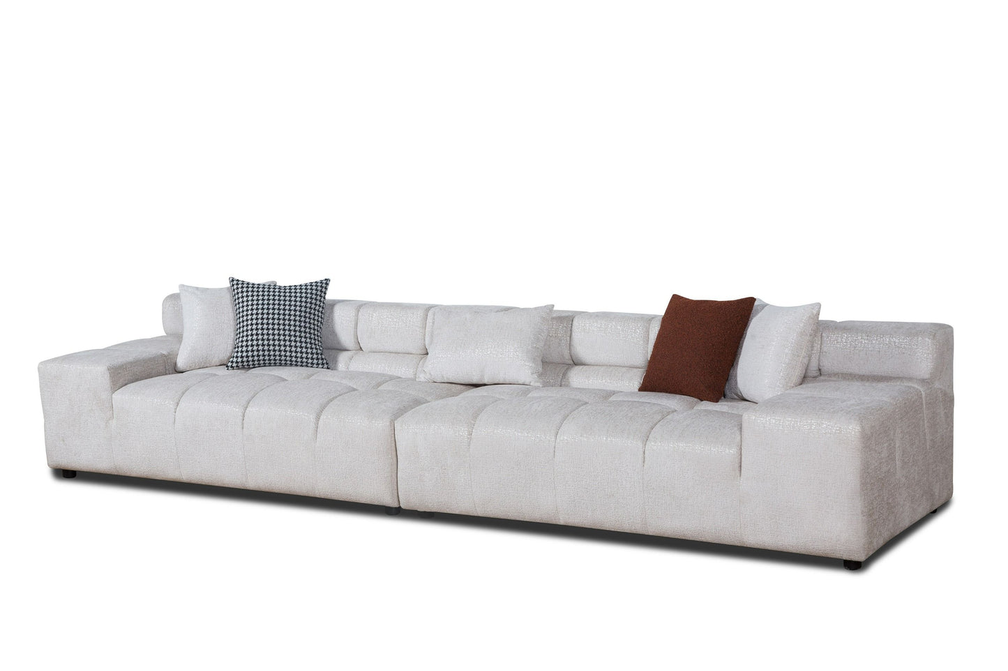 Divani Casa Rhonda - Modern Beige Fabric Modular Sectional Sofa - Stylish and Comfortable Seating for Contemporary Living Rooms