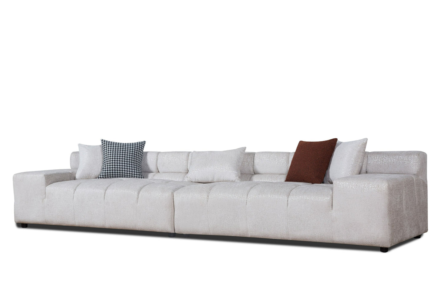 Divani Casa Rhonda - Modern Beige Fabric Modular Sectional Sofa - Stylish and Comfortable Seating for Contemporary Living Rooms
