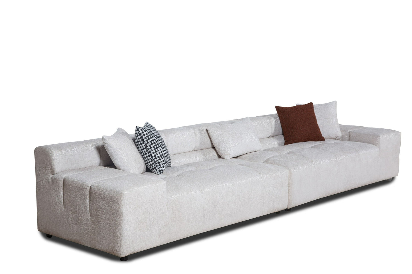Divani Casa Rhonda - Modern Beige Fabric Modular Sectional Sofa - Stylish and Comfortable Seating for Contemporary Living Rooms