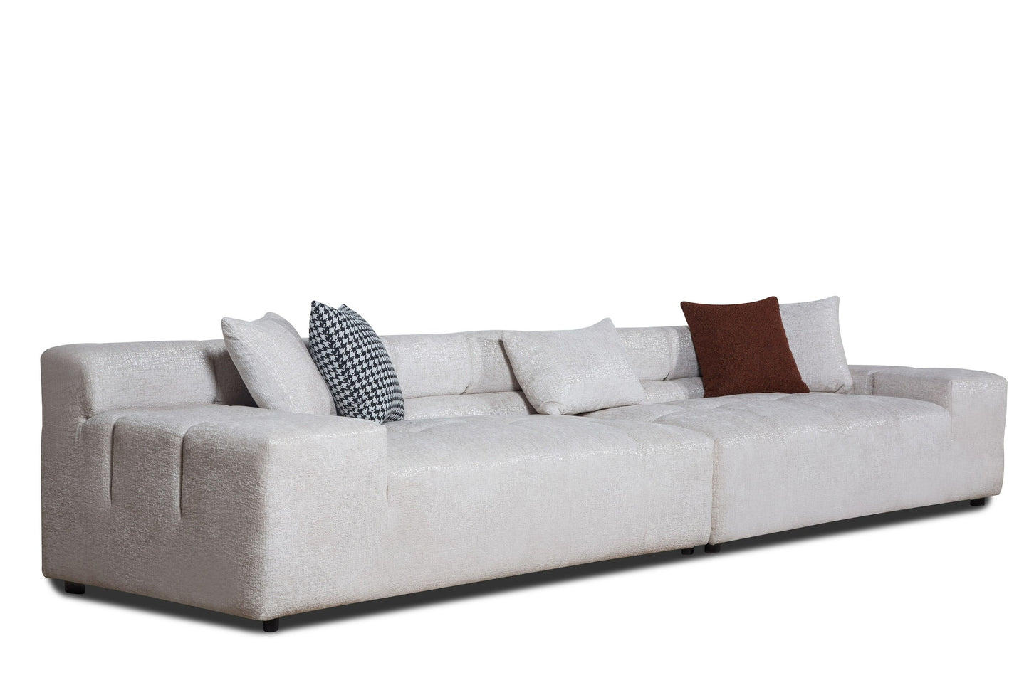 Divani Casa Rhonda - Modern Beige Fabric Modular Sectional Sofa - Stylish and Comfortable Seating for Contemporary Living Rooms